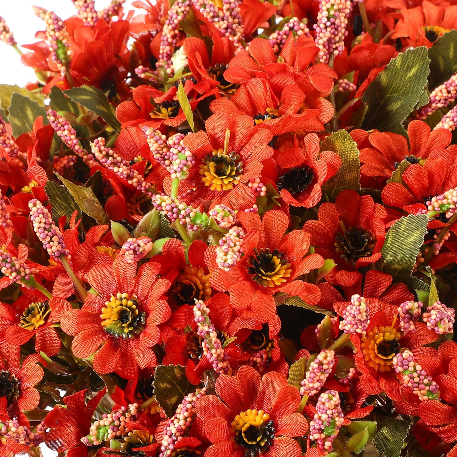 6 Bundles Fall Artificial Flowers for Outdoors Fake Daisy Bouquet Silk Mums F…