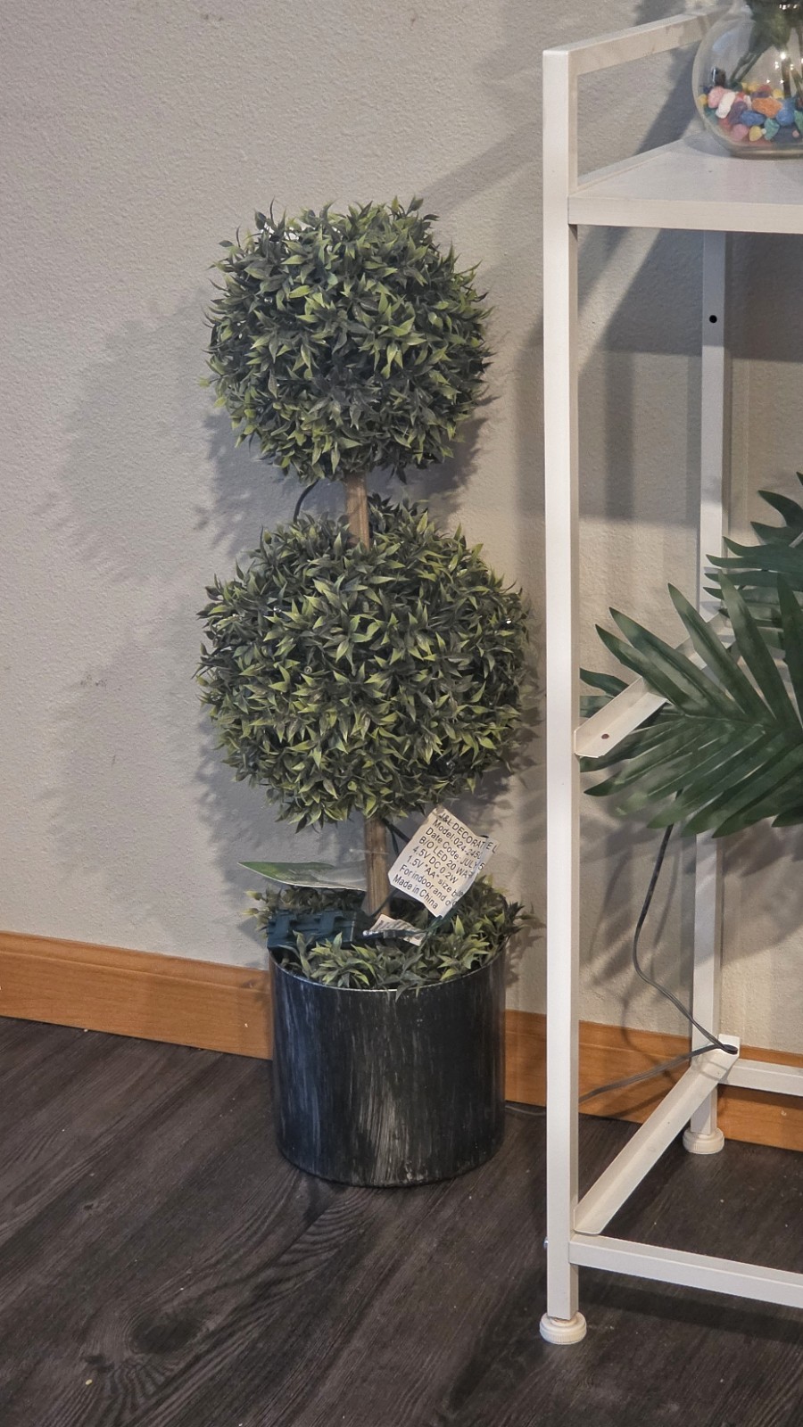 True Living Outdoors Artificial Lighted Green Ball Topiary with LED Lights