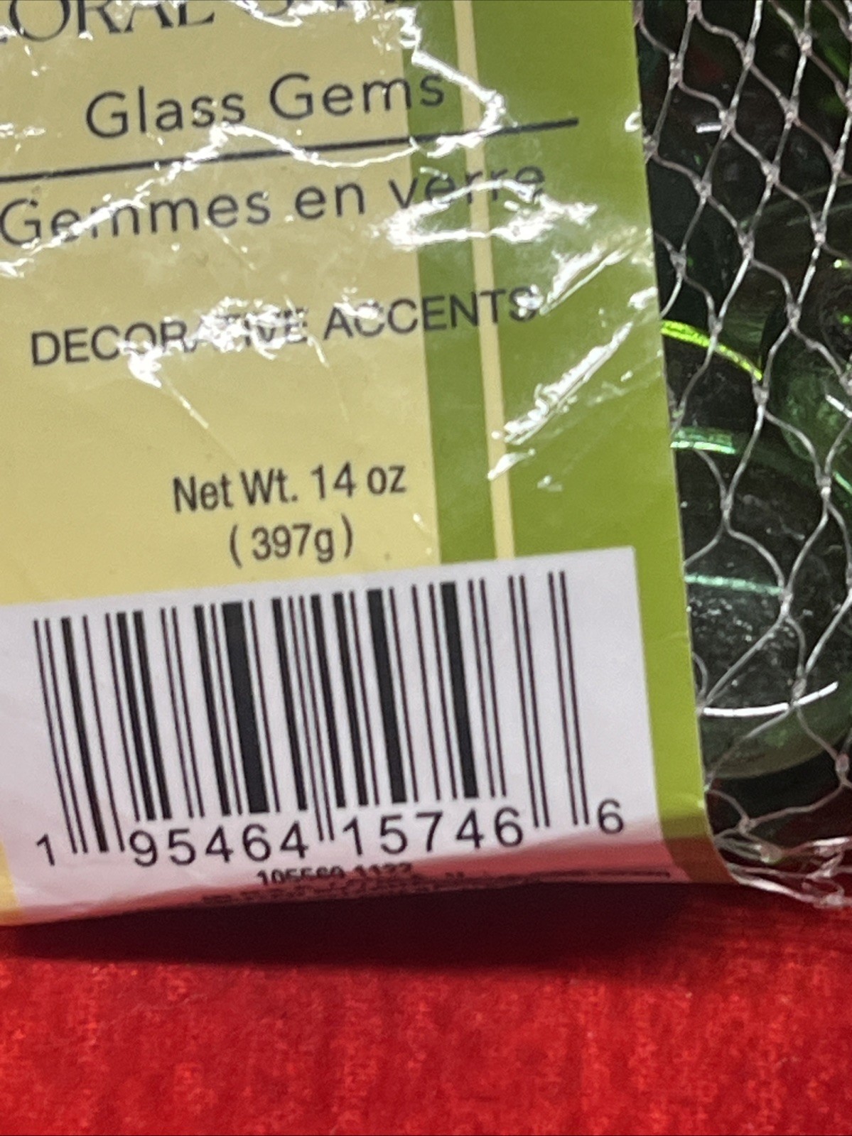 LOT OF 3 BAGS OF DECORATIVE ACCENT GLASS GEMS 14 OZ EACH – NEW