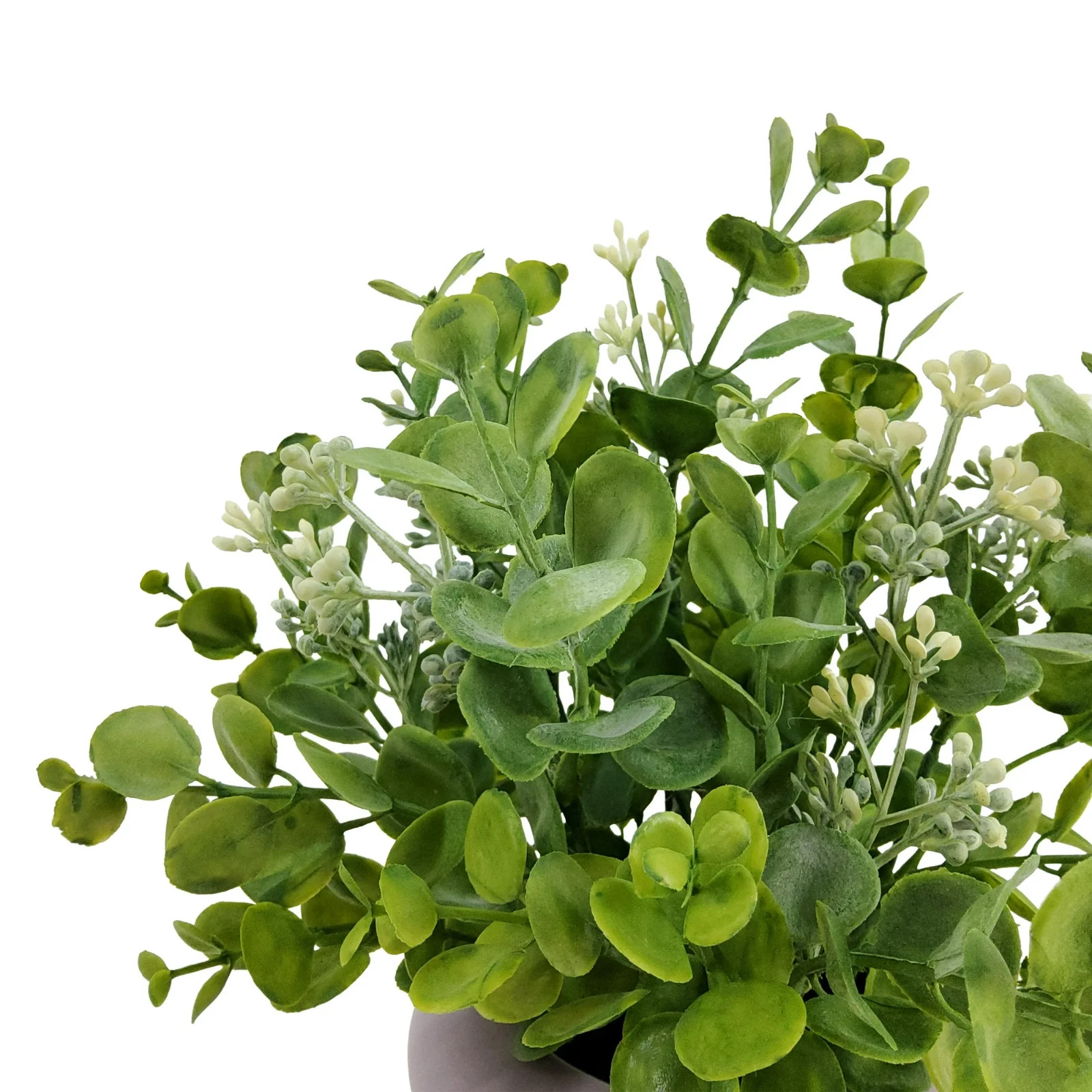 Mainstay 10″ Indoor Artificial Greenery Seeded Eucalyptus Plant in Lilac Pot