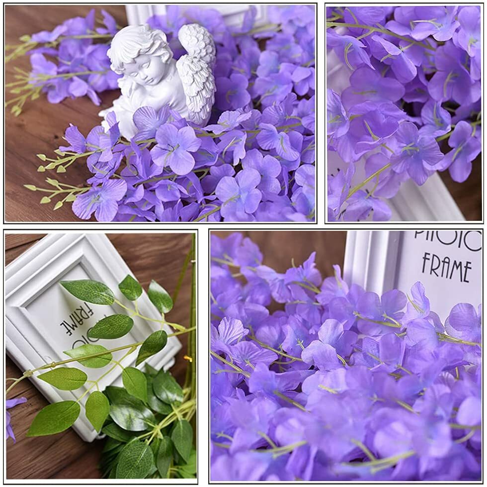12× Purple 3.6Ft Artificial Wisteria Hanging Garland Flower Garden Wedding Decor