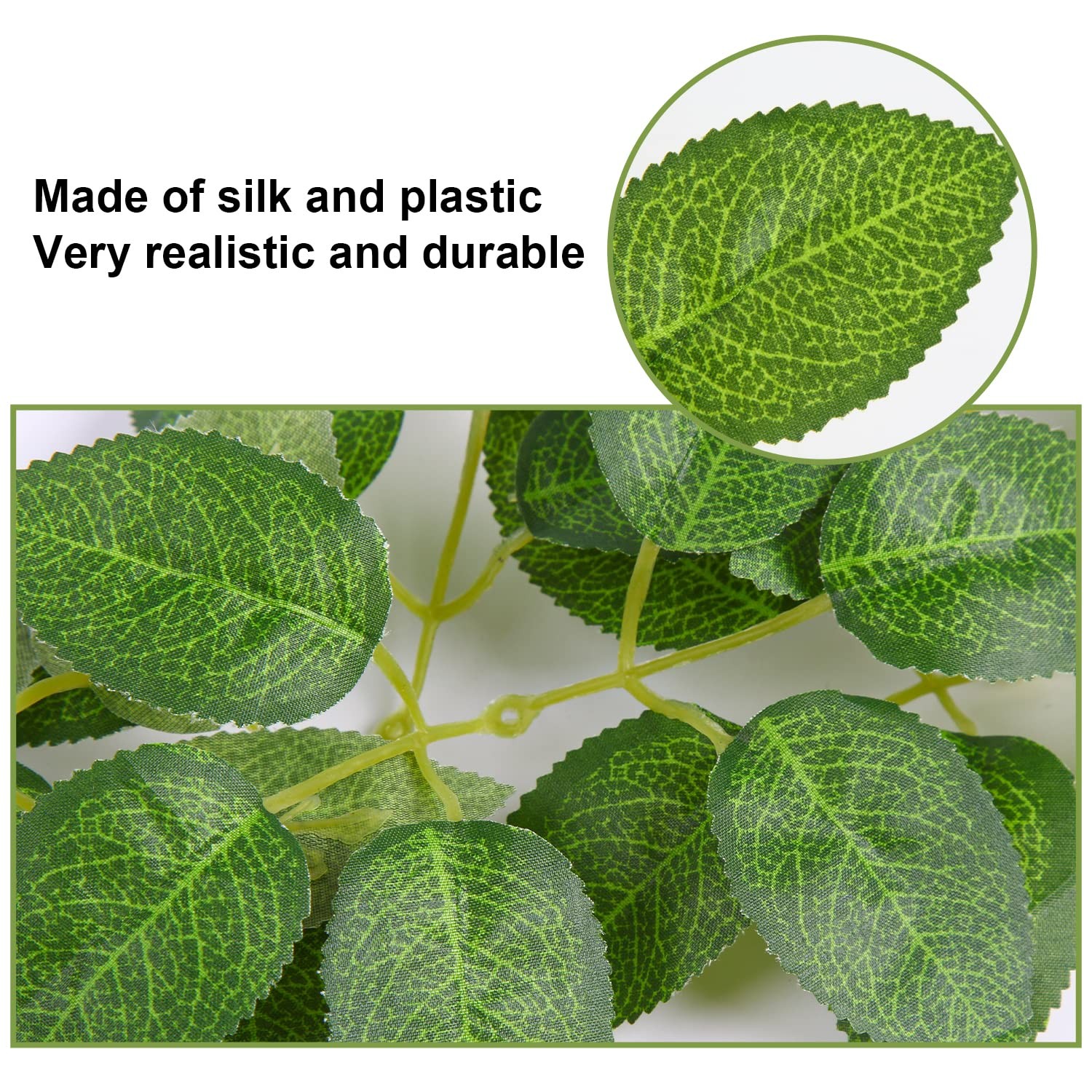 60 Pcs Artificial Green Leaves Rose Fake Leaves for DIY Crafts Wedding Birthday