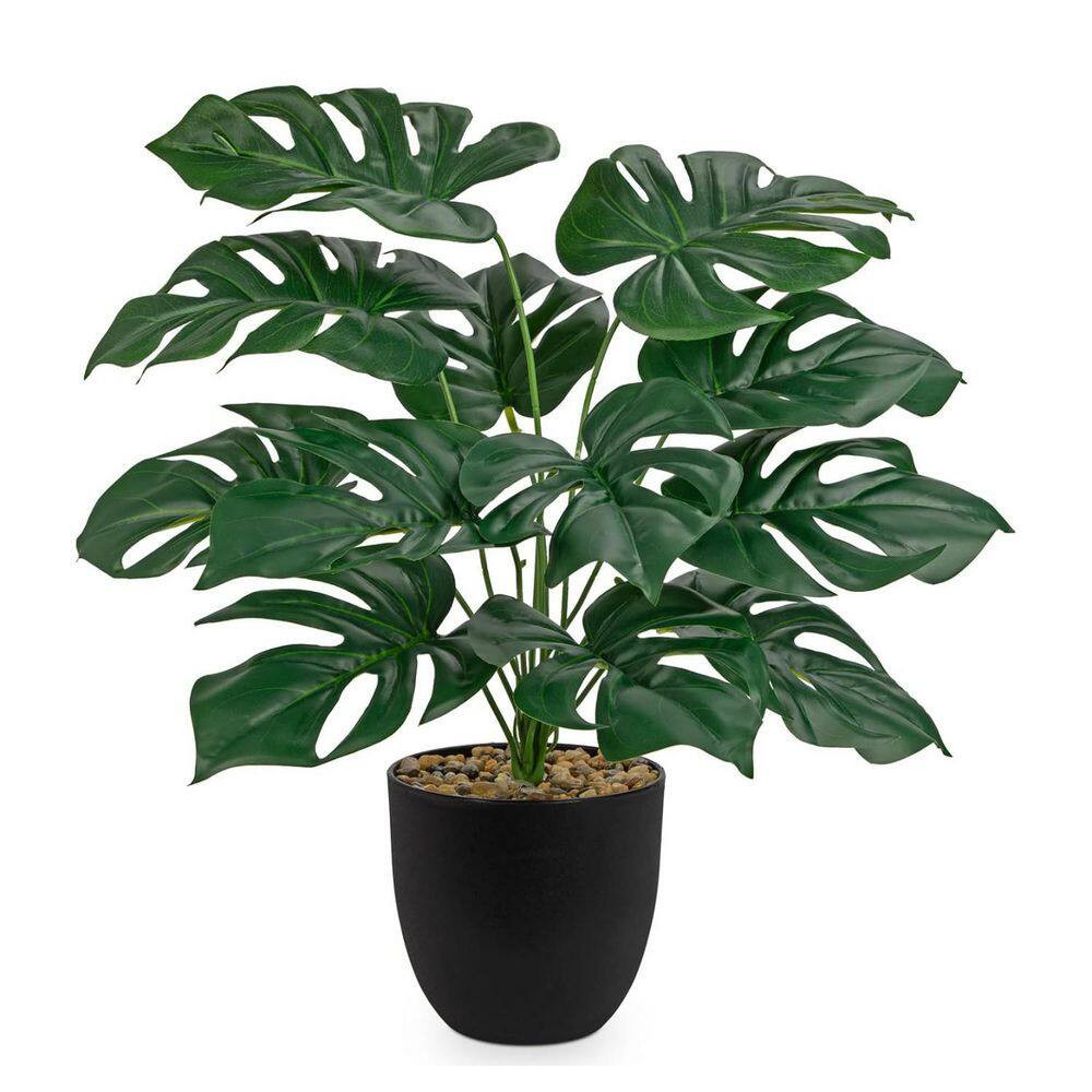 18 In. Fake Potted Plant with Black Pot Ornaments