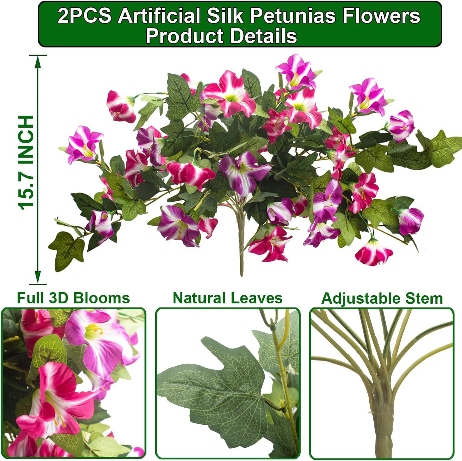 Artificial UV Resistant Flowers Outdoor Faux Silk Fake Plants – Realistic All-We
