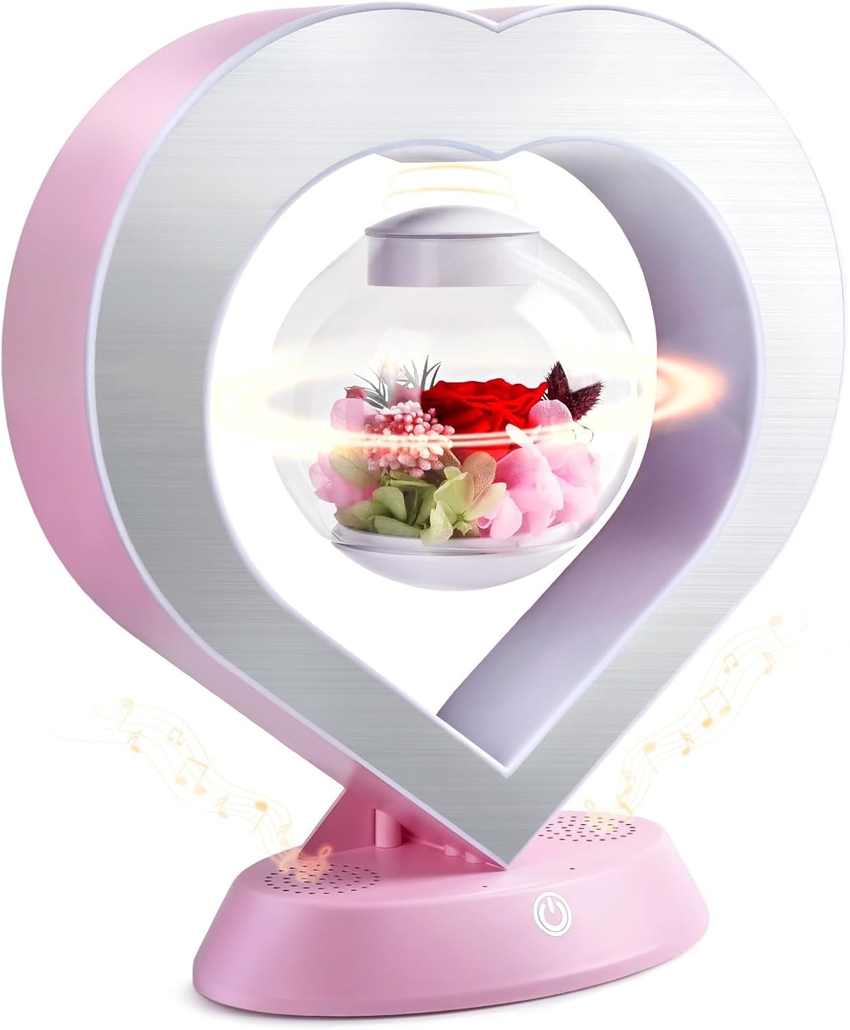 Heart-Shaped Eternal Rose Bouquet (with Bluetooth Speaker),