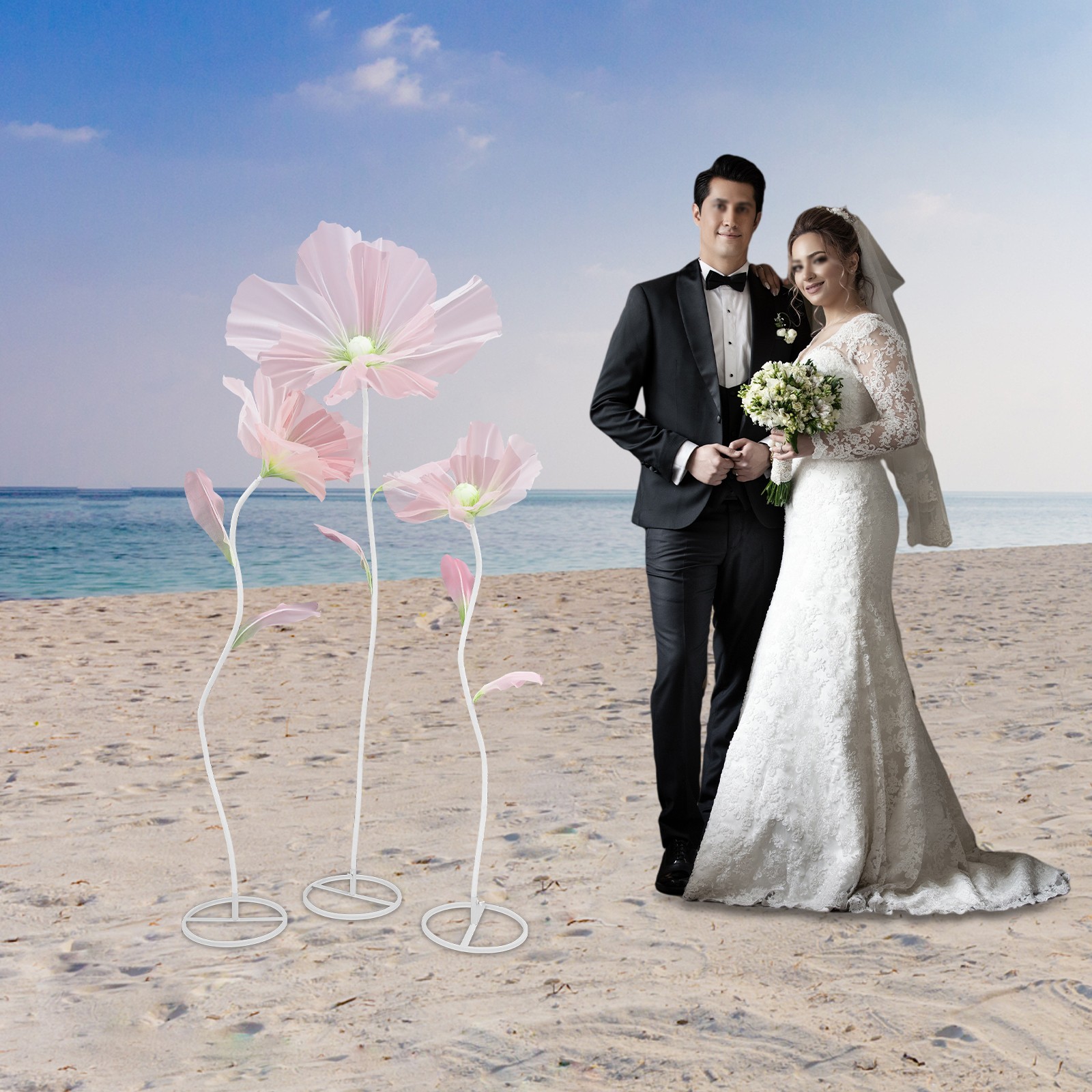 Giant Artificial Flower Decoration for Wedding Background, Artificial Flowers