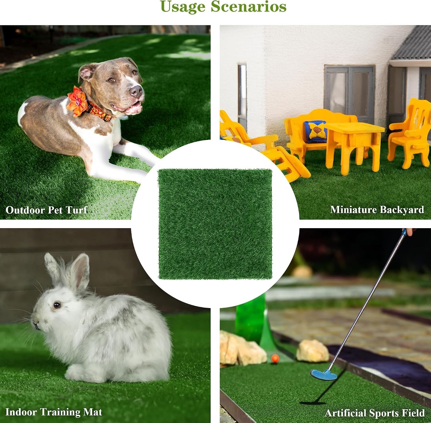 Realistic 12×12 Artificial Grass Mats – Set of 18