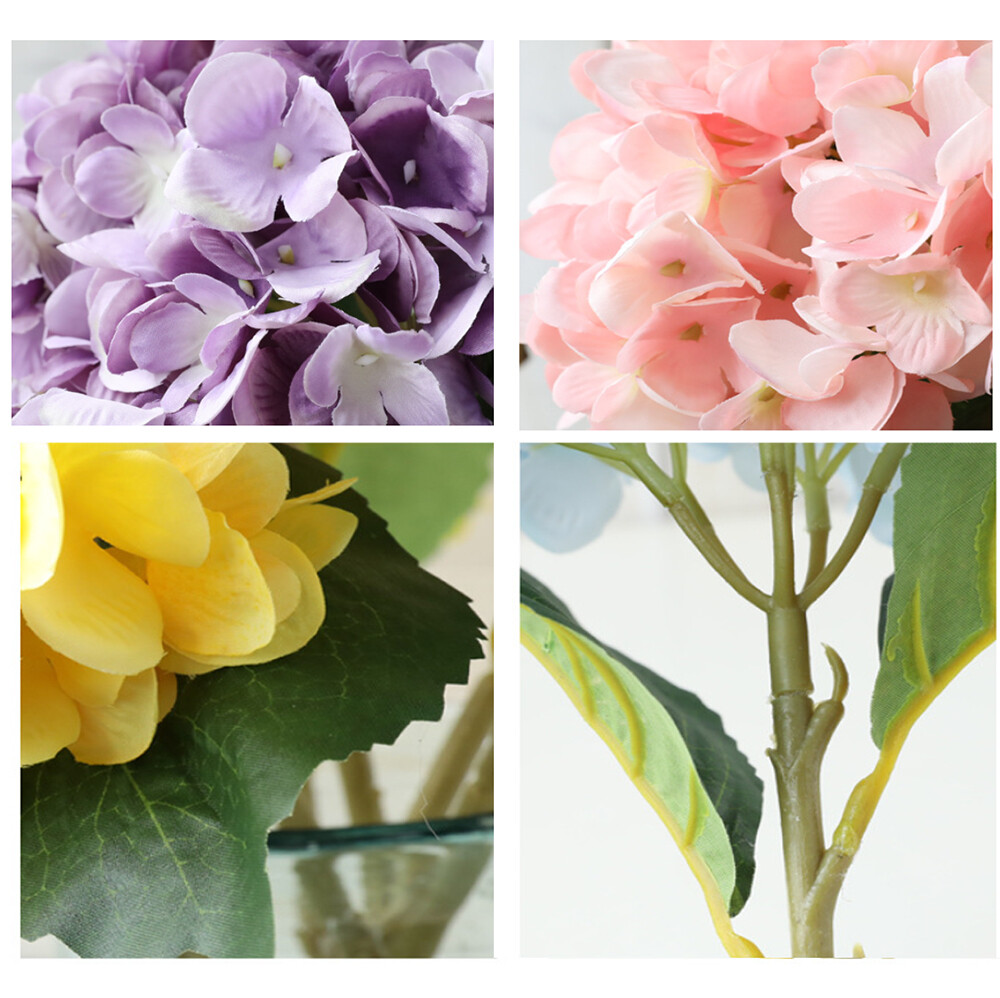 5 pcs Hydrangea Artificial 18″ Royal Real Touch Hydrangea Heads with Stems