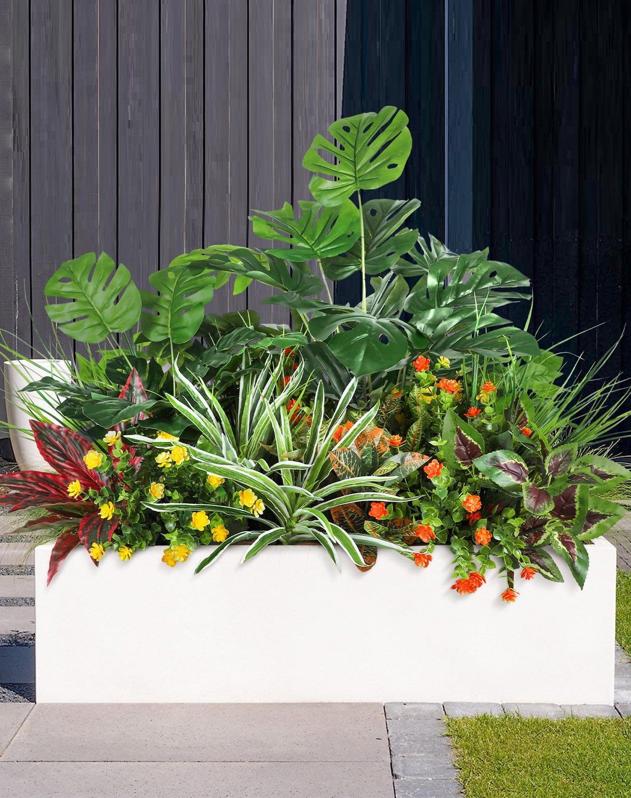 Ouddy Decor 18 Pcs Artificial Plants Outdoor, Fake Boxwood UV Resistant Flowers