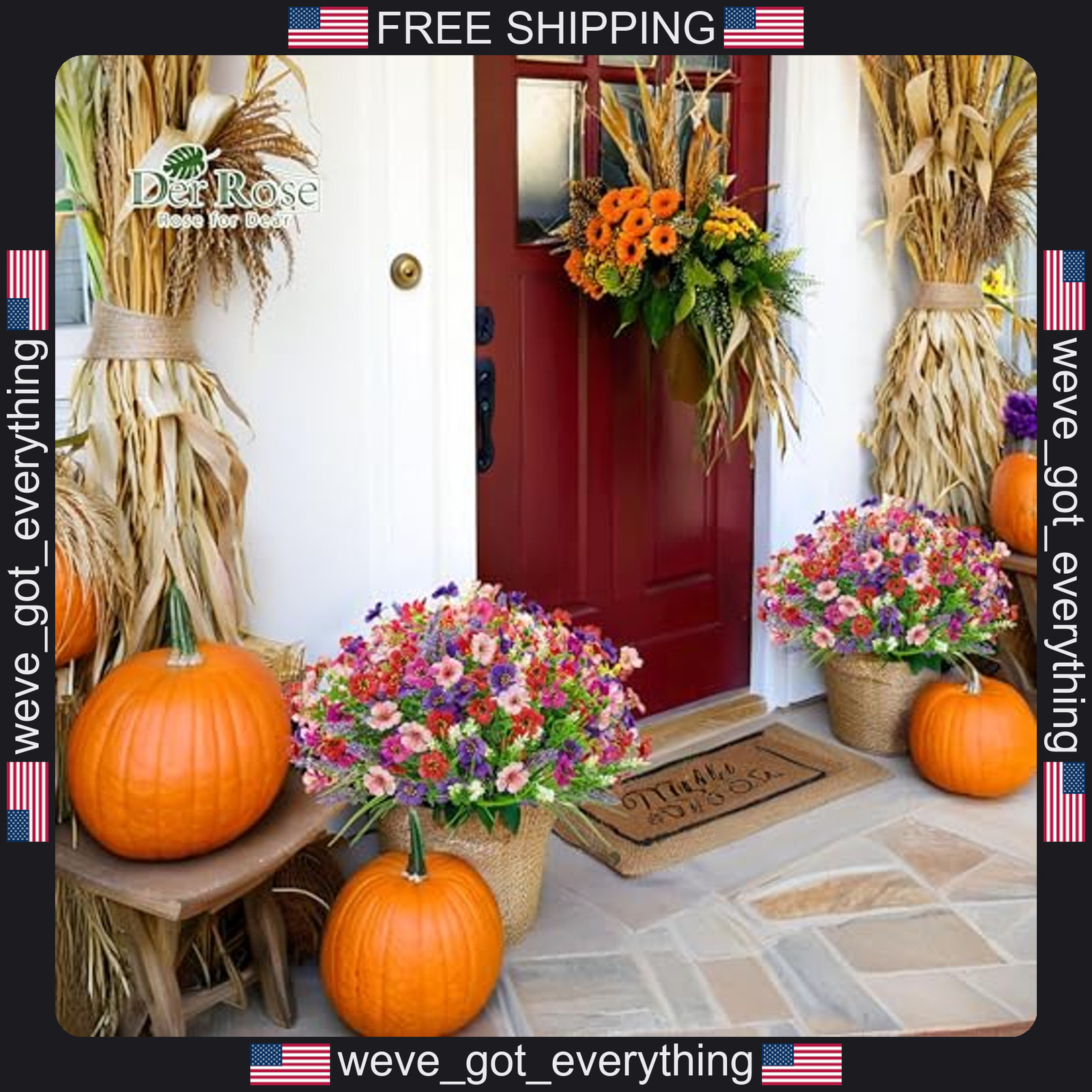 4 Colors UV Resistant Artificial Flowers for Outdoors