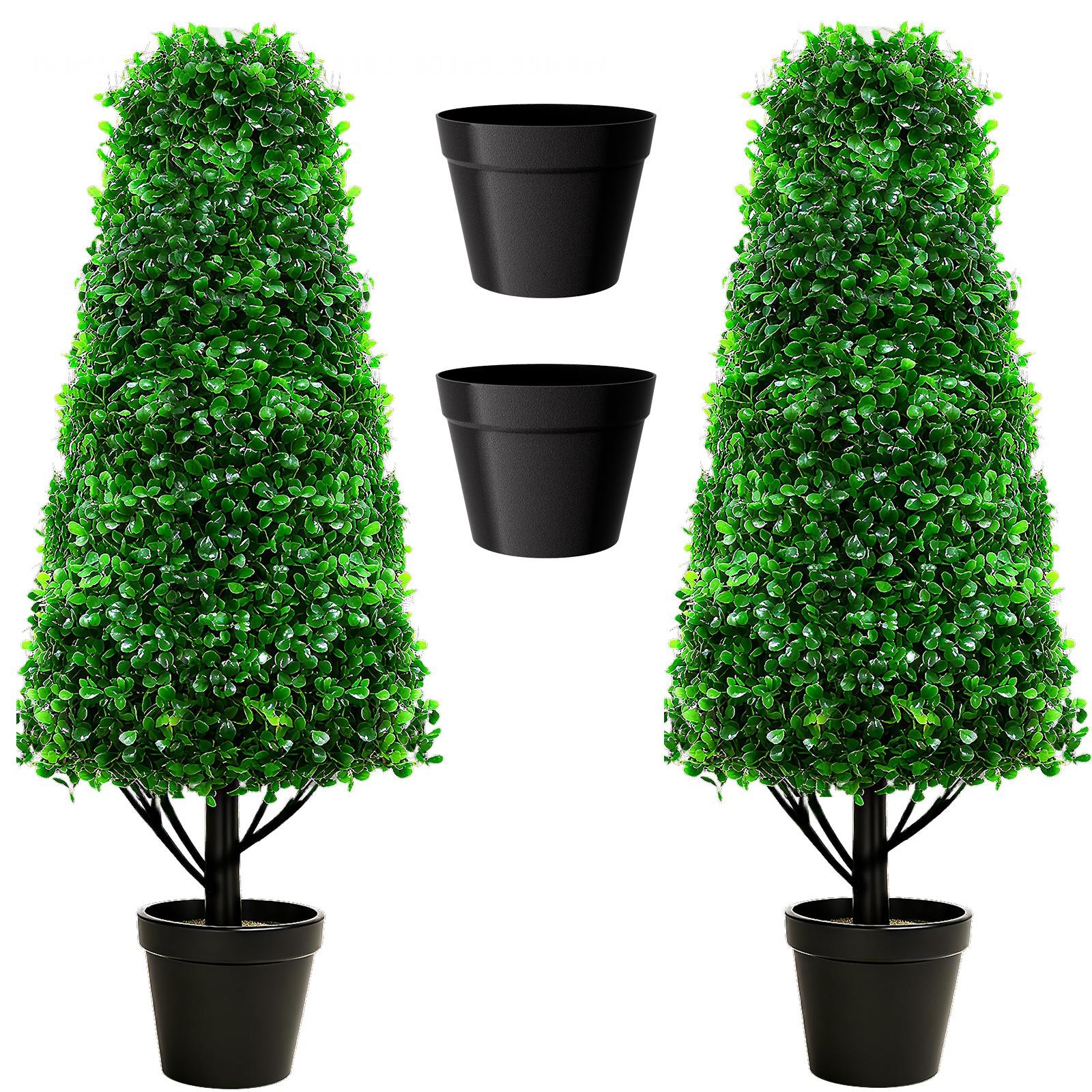 New 4′ Artificial Boxwood Cone Topiary Trees,for Decorative/Indoor/Porch/Garden