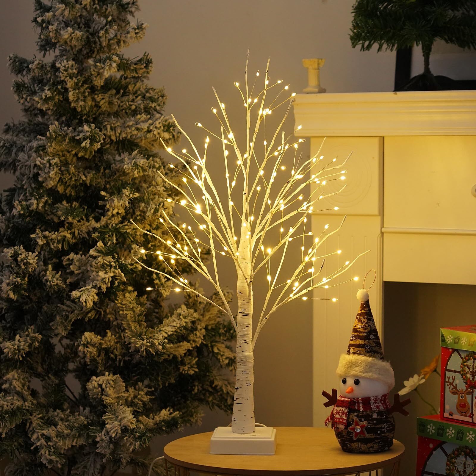 144 LED Birch Tree Lights DIY Artificial Tree Lamp Timer Battery/USB Operated