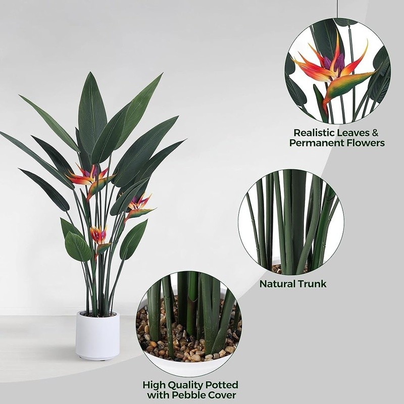 Artificial Bird of Paradise Plant Decorative Faux Tree Indoor Outdoor Home Decor