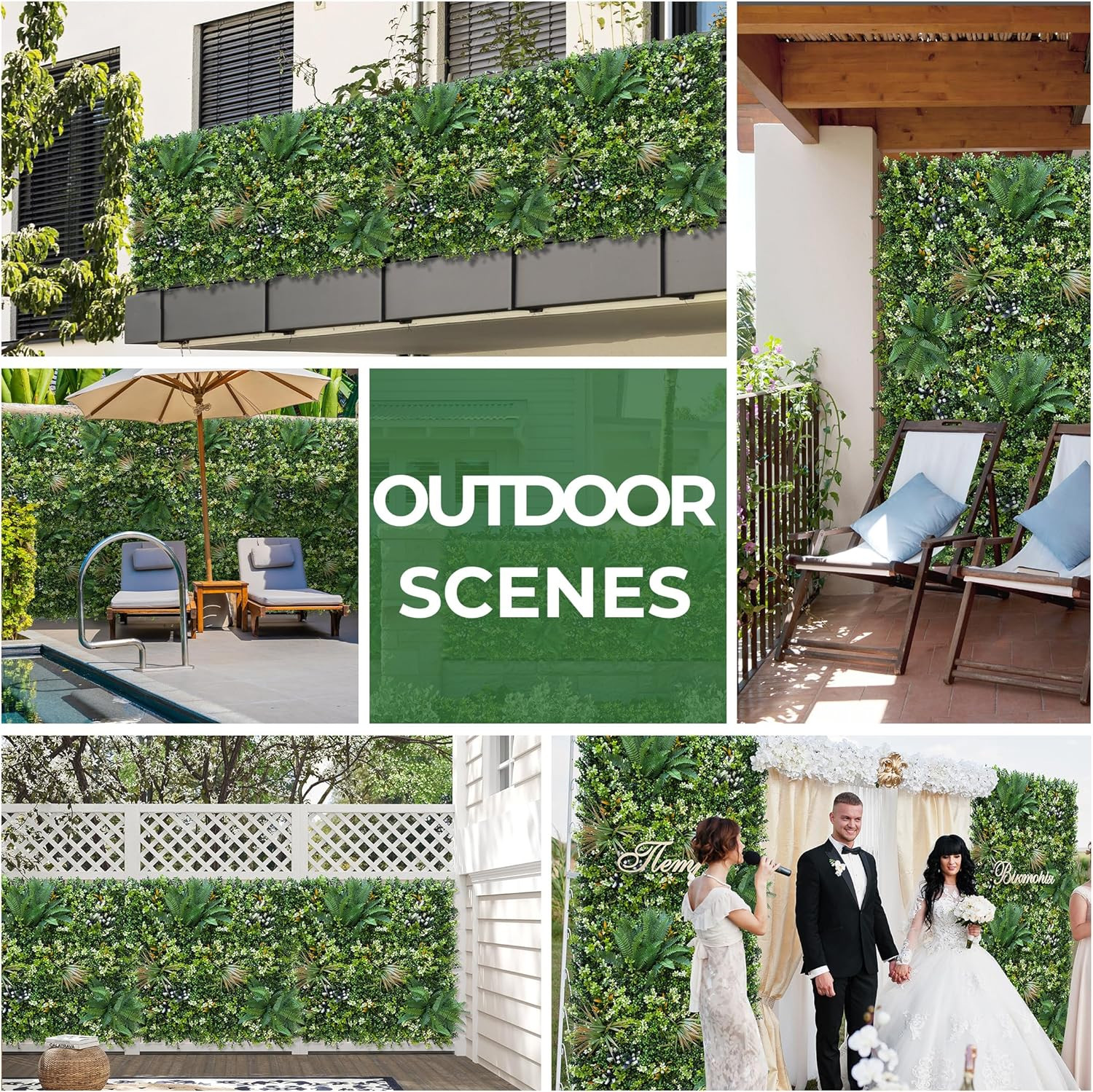 UV-Resistant Faux Boxwood Wall Panels – 12 Pack, 20×20 Inch Privacy Screen