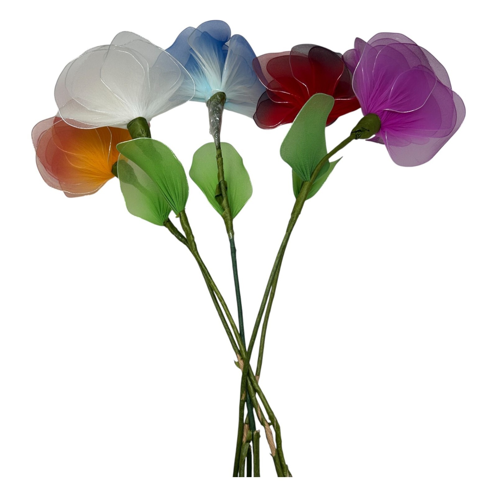 Handcrafted Artificial Multicolor Nylon Flowers Bouquet Home Event Decor