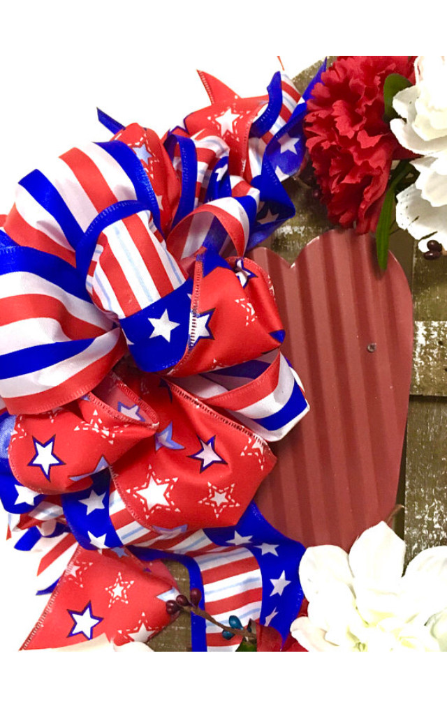 SALE! Outdoor Patriotic Wreath Door Fourth of July Independence Day Veterans