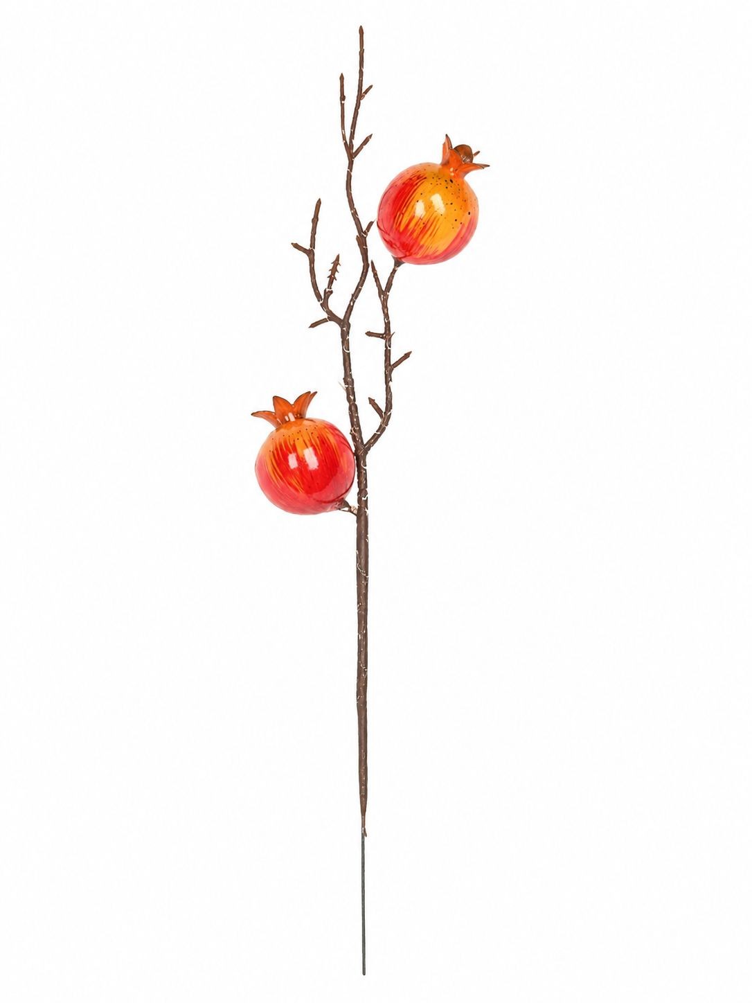 Artificial Pomegranate Stem Set Faux Fruit Branch Fall Decor Rustic Floral Pick