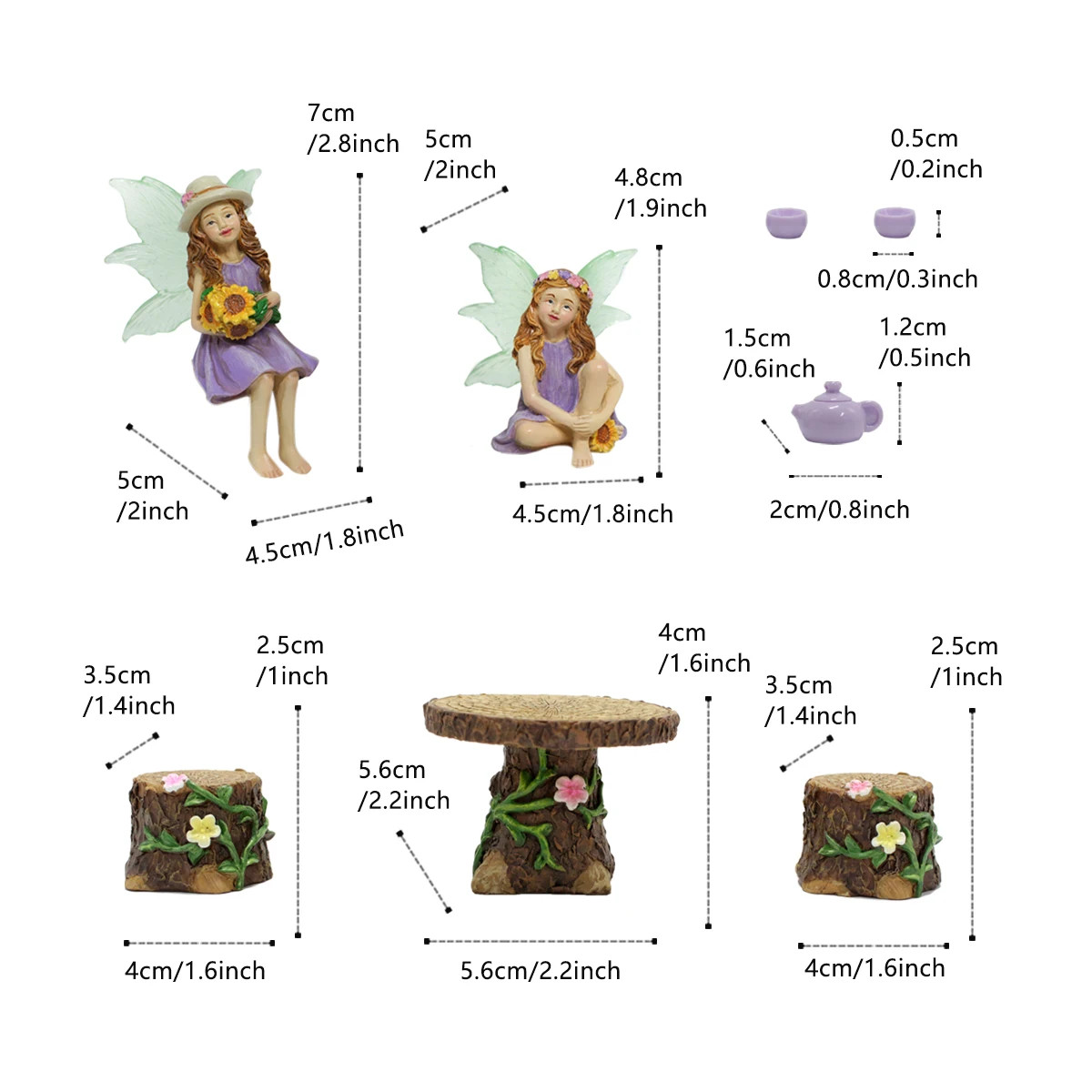 1 Set Summer Tea Party Vacation Flower Fairy, Interesting Scene Simulation Micro