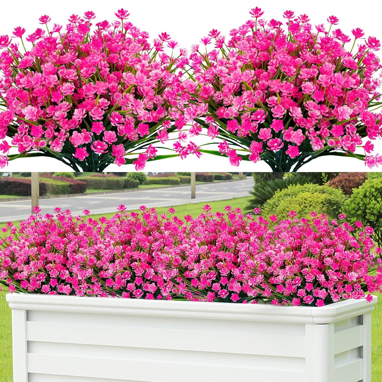 20pcs Artificial Flowers UV Resistant Plastic Outdoor Garden Decorations Set