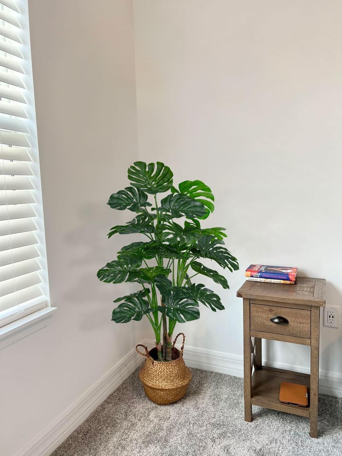 Realistic 4.5ft Monstera Deliciosa Plant with Pot Perfect for Housewarming Gifts