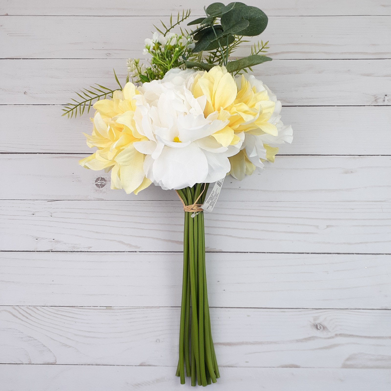 Flower Bouquet Spring Floral Decor Wedding Romantic White Yellow F11