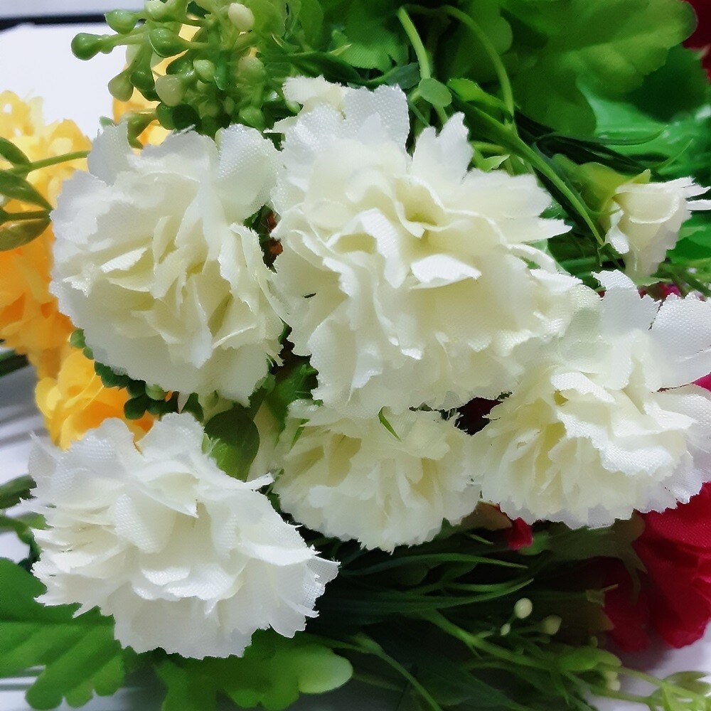 Artificial Red Roses& White Purple Yellow Red Flowers Nice Thai Floral Décor