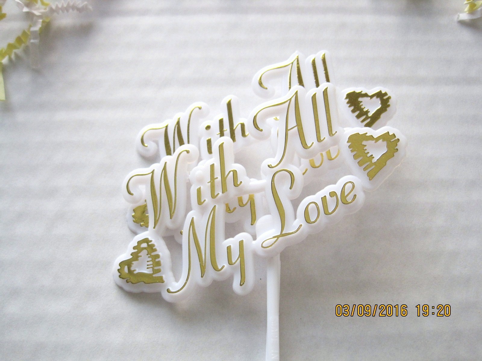 Floral Picks WITH ALL MY LOVE, FOR THE ONE I LOVE, BECAUSE I LOVE YOU Asst Pk/6!