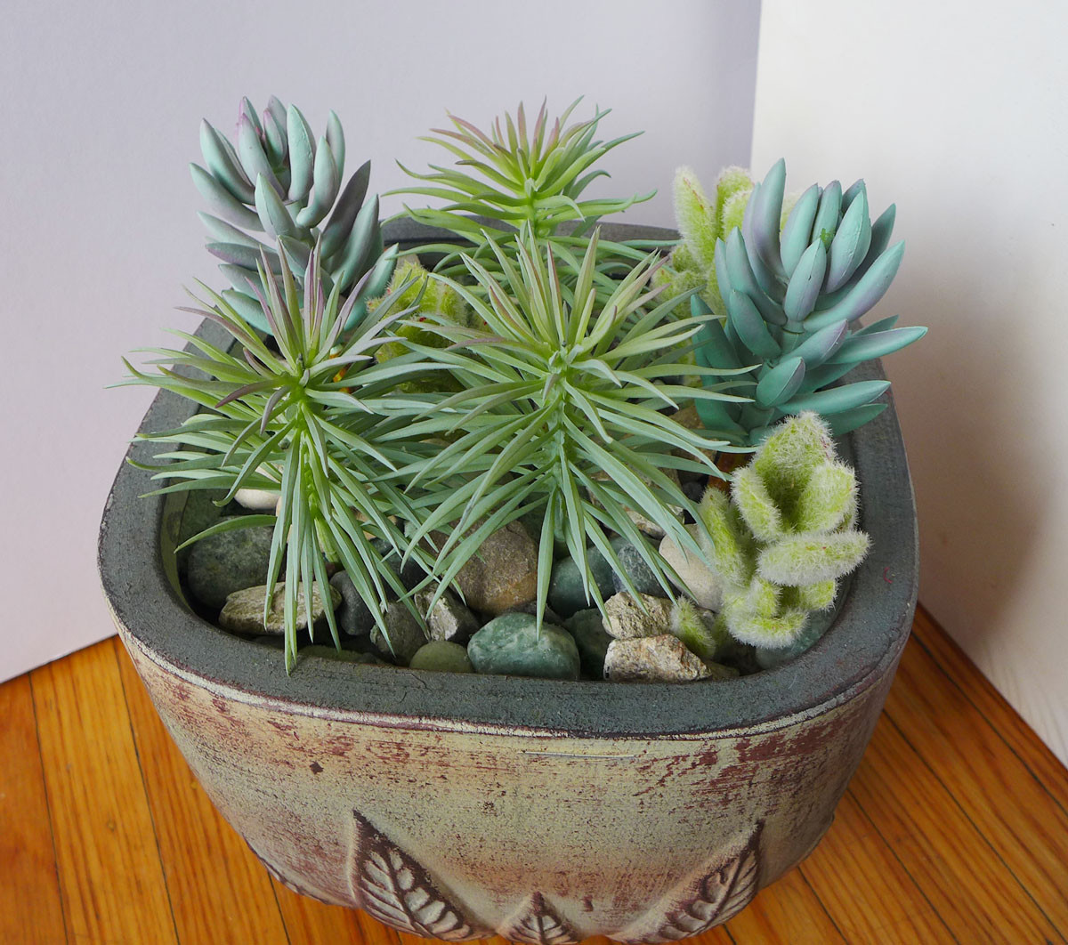 8 Pcs Artificial Mini Pine tree Flocking Grass Plants Succulents Grass (Gray)