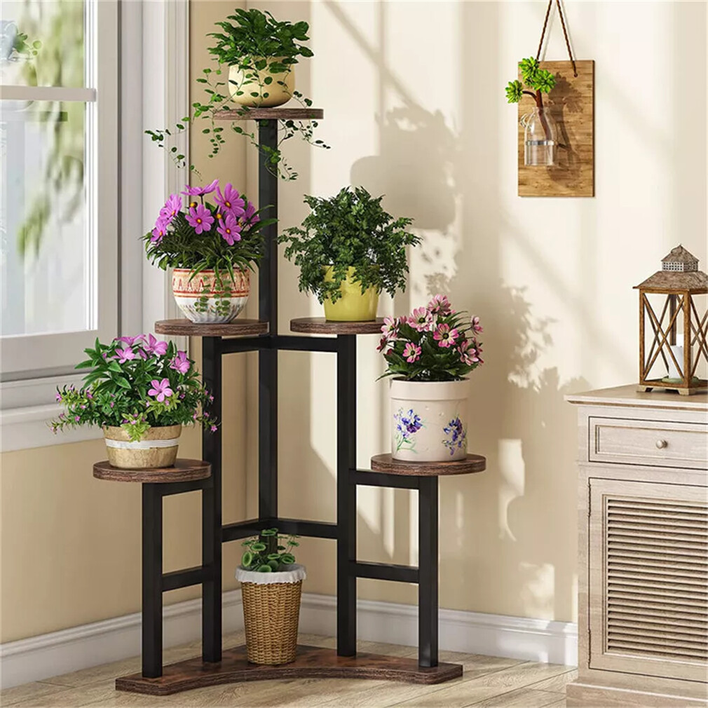 5-Tier Plant Holder Heavy Duty Corner Plant Stand Robust Metal Frame for Garden