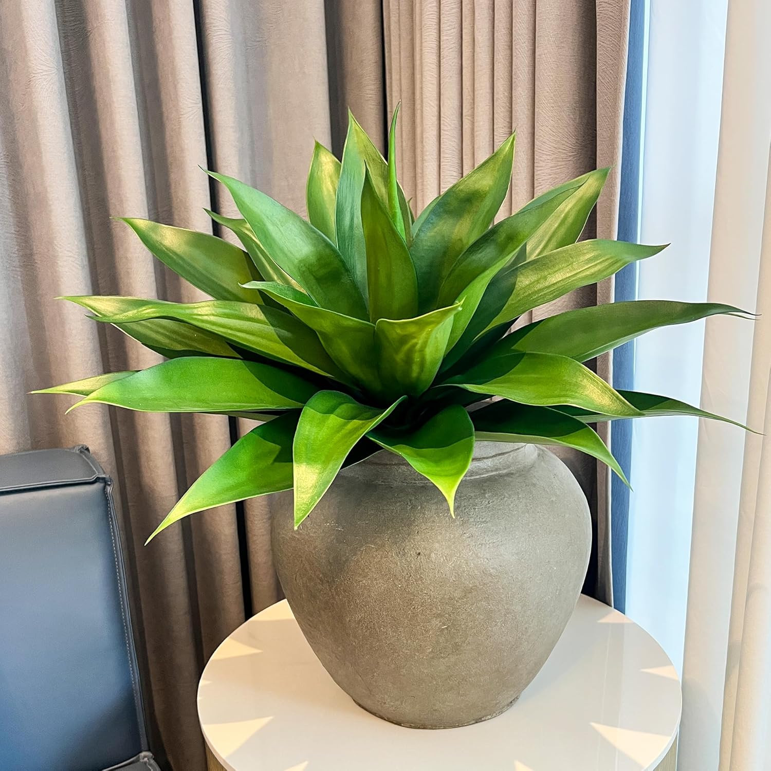 Artificial Agave Plants,Large UV Resistant Fake Agave Planters for Indoor and Ou