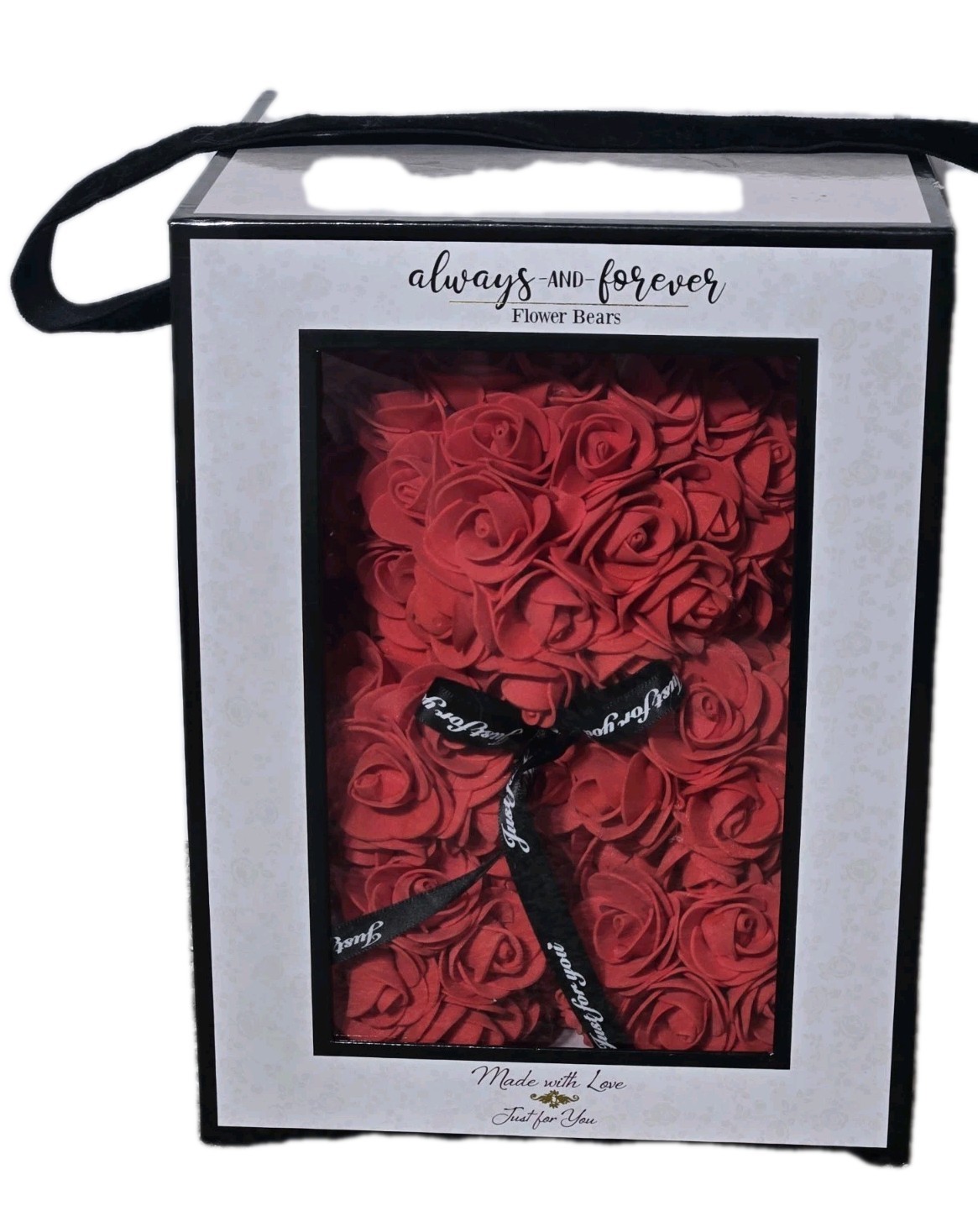 Always And Forever Flower TEDDY BEAR Handmade Foam Red Roses Love Valentine