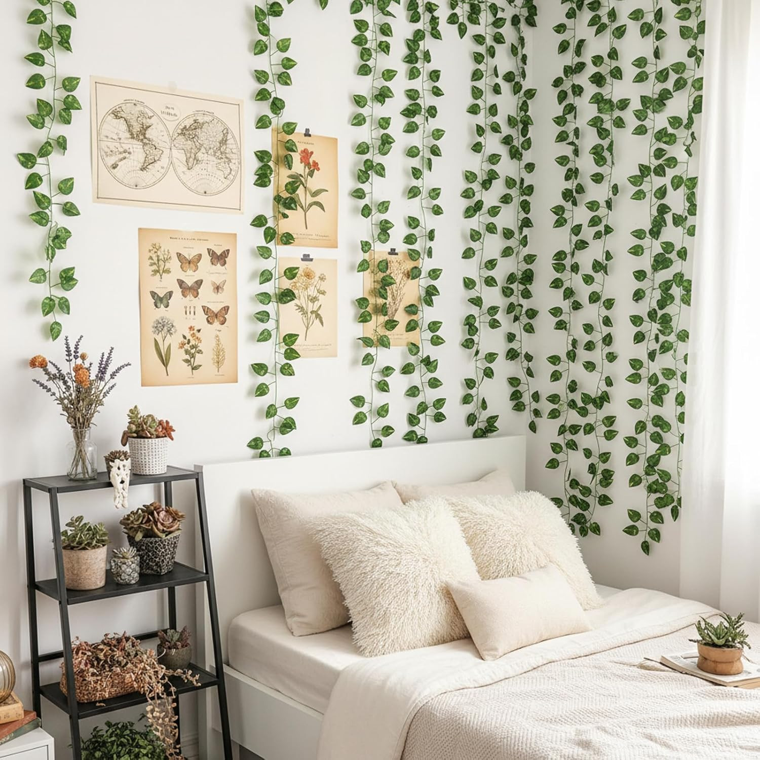 10 Pack Artificial Vines for Room Decor, Artificial Ivy Greenery Garland Fake Vi