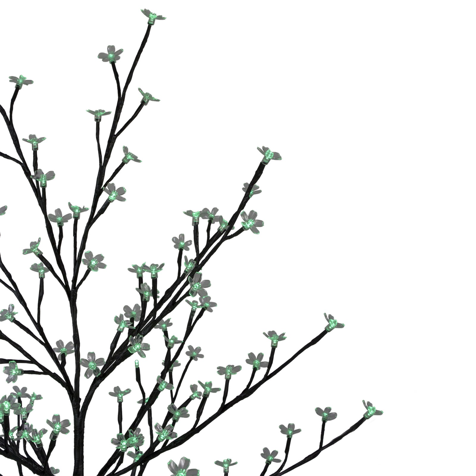 Northlight 6′ LED Lighted Cherry Blossom Flower Artificial Tree – Green Lights