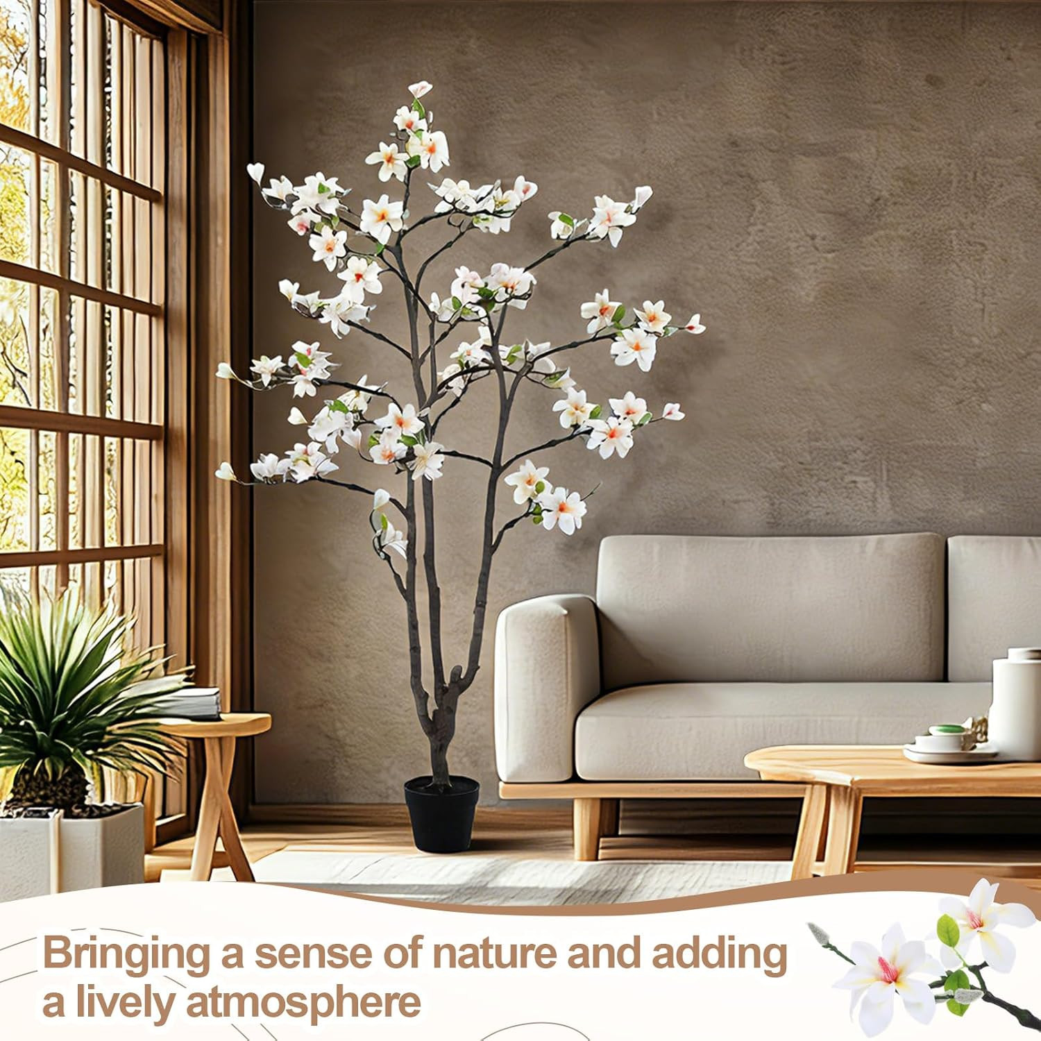 6FT Realistic Artificial Magnolia Tree with Pot for Indoor/Outdoor Decor