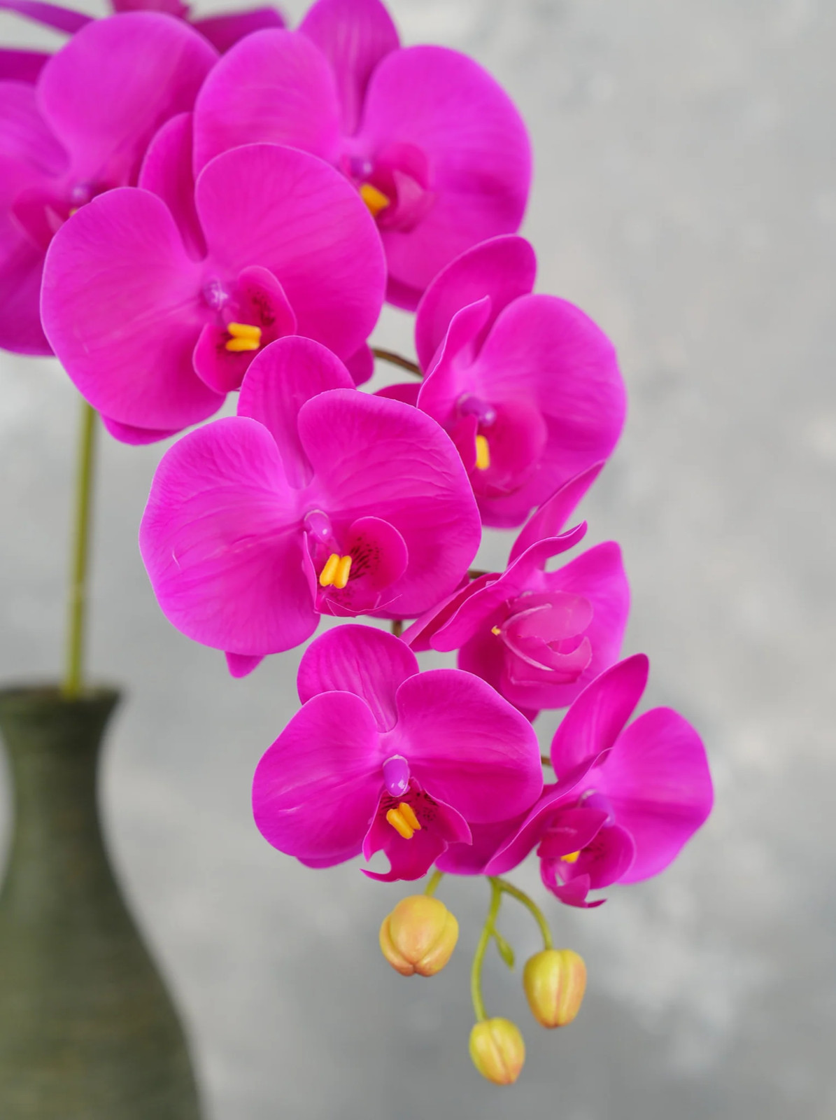 38″ Real Touch 9 Heads Orchid Stem – Magenta | Artificial Flower | Decoration