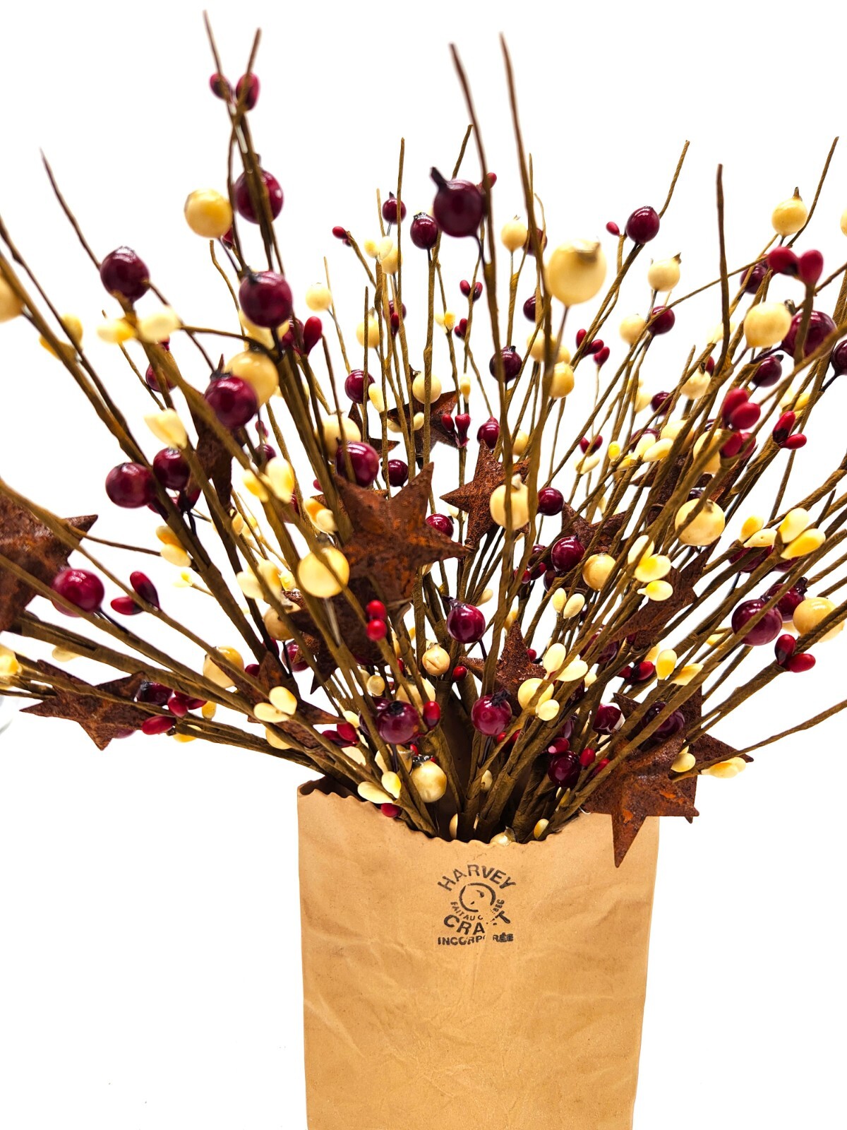 Red and Cream Color Berry Picks Artificial Berries Spray Home Decor N611