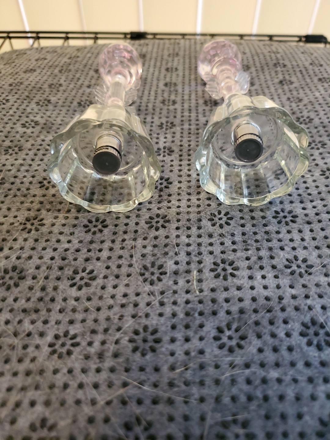 Pink And Clear Glass Crystal, Roses
