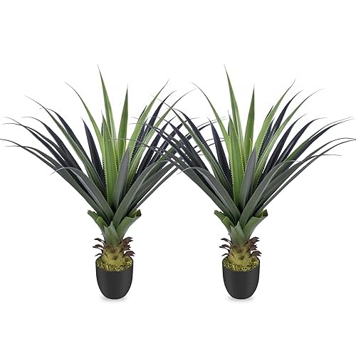 Artificial Spiked Agave Plant, 36″ Faux Agave Plants Indoor Small Floor 3ft 2