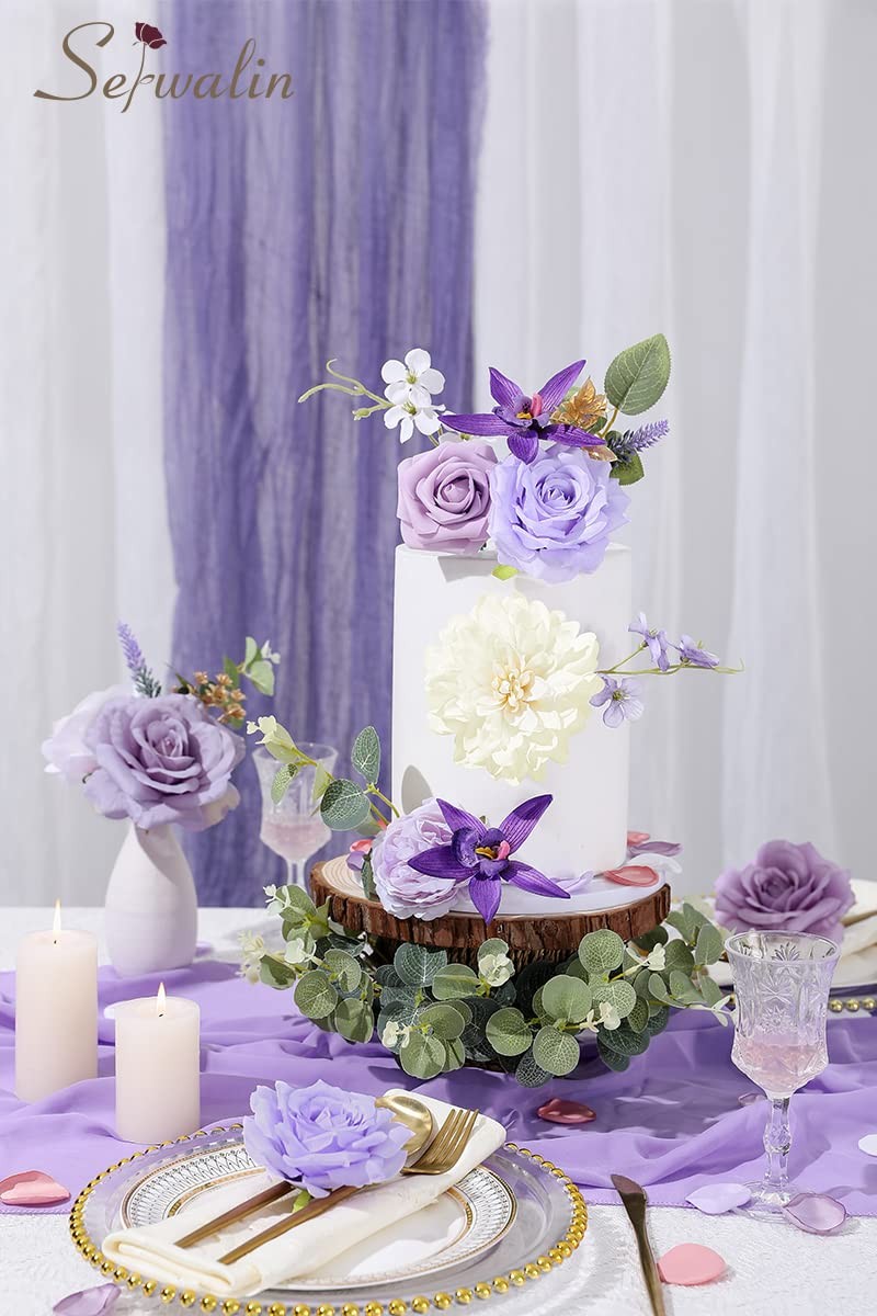 Artificial Flowers Combo Blue Fake Flowers for Wedding Home Decor