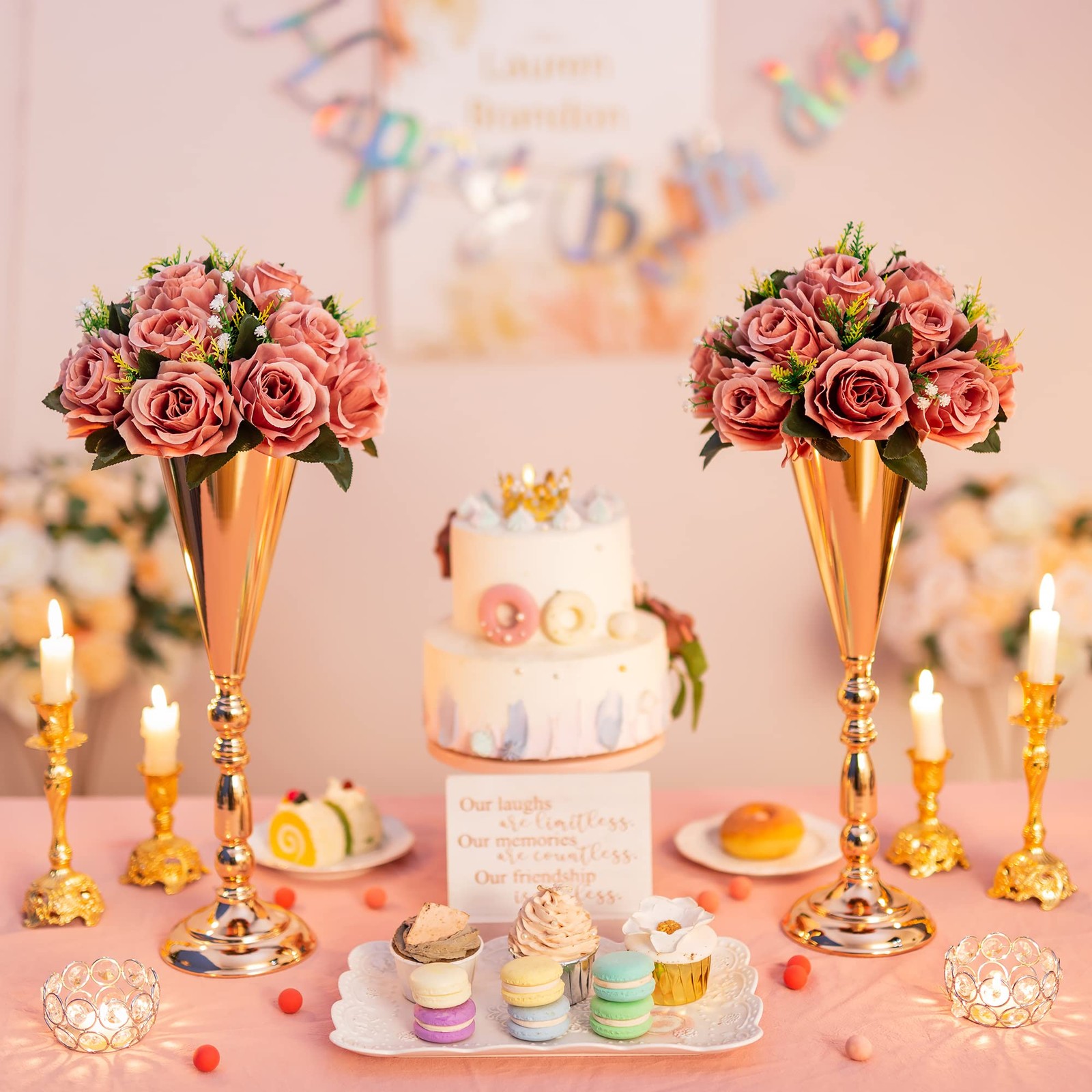 Dusty Rose Flower Balls Centerpieces Wedding Table Decorations 2 PCS