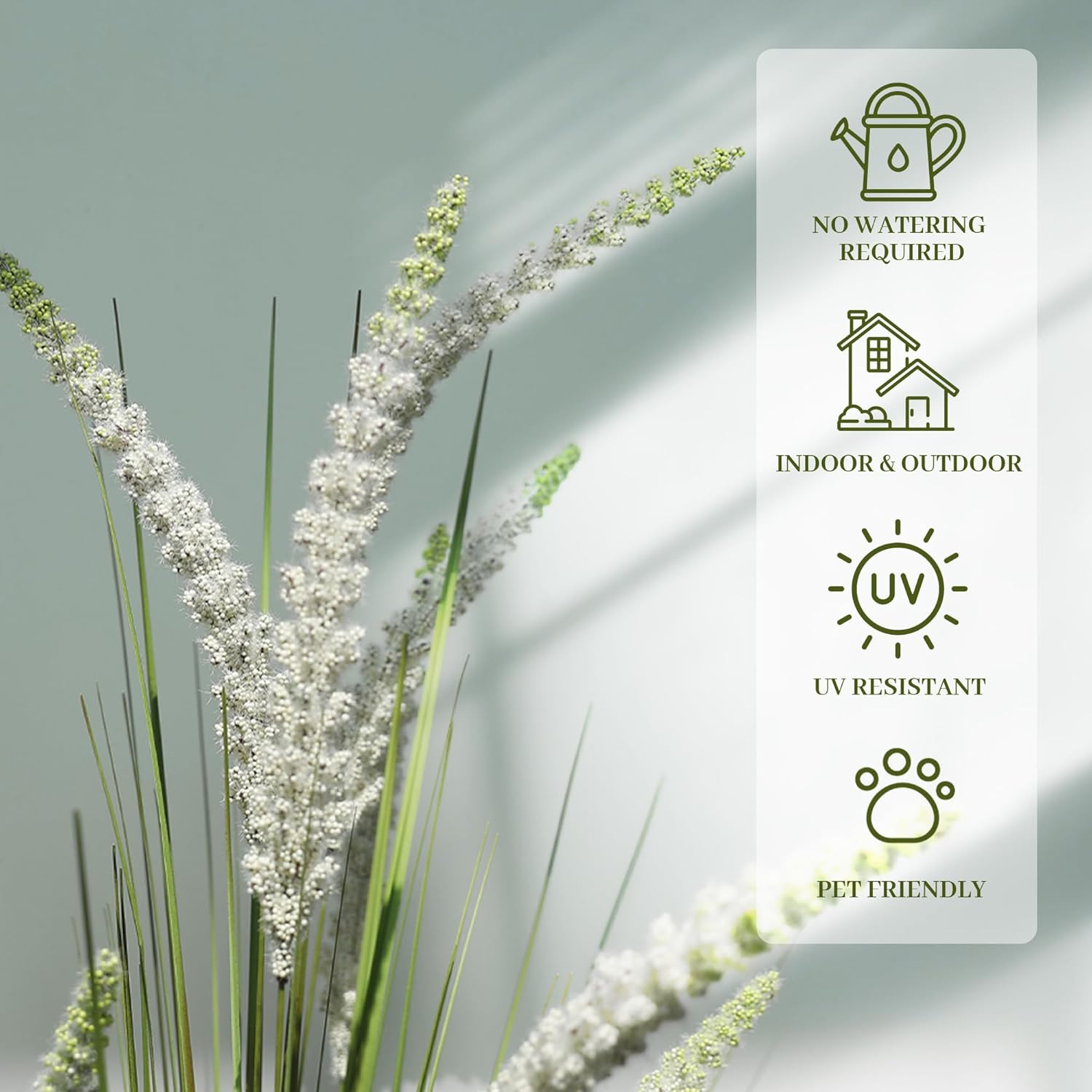 4Ft Artificial Veronica Grass 2-Pack – UV-Resistant Faux Plants for Decor