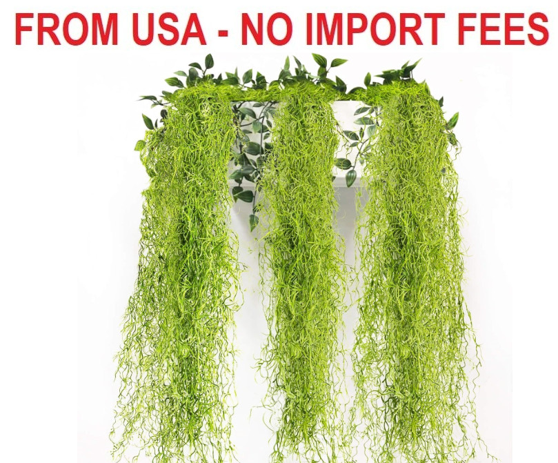 MAQIHAN Fake Spanish Moss – Artificial Moss for Plants Indoor Crafts 33 Inch Lon