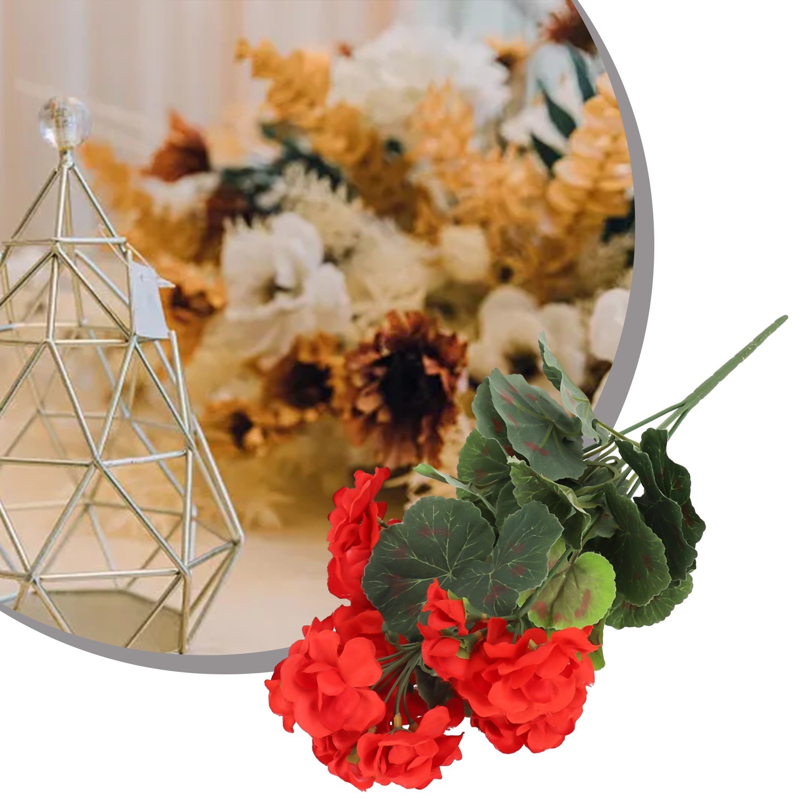 Elegant Artificial Geranium Flowers Add a Touch of Color to Your Space