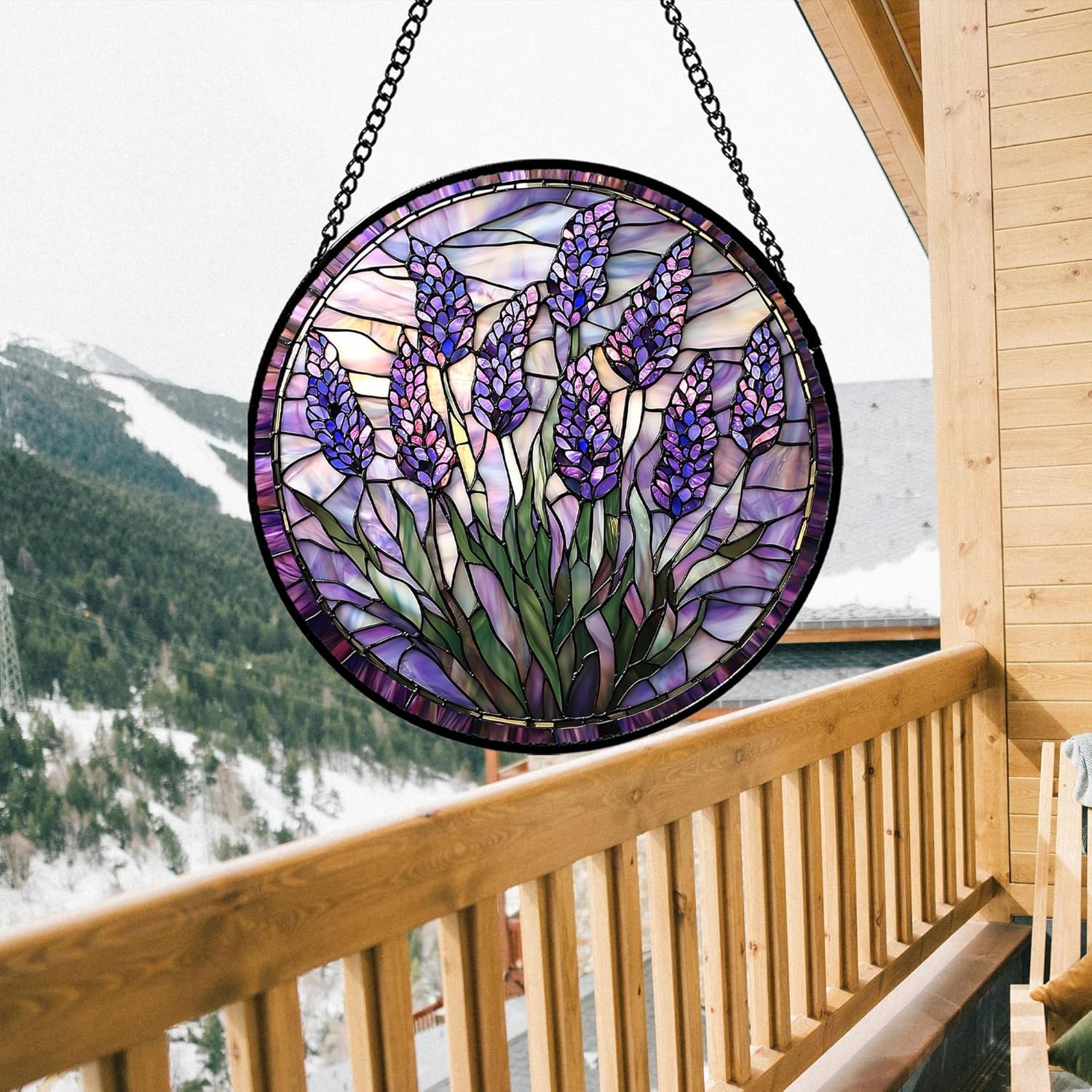Purple Flower Suncatcher for Door Garden Decor