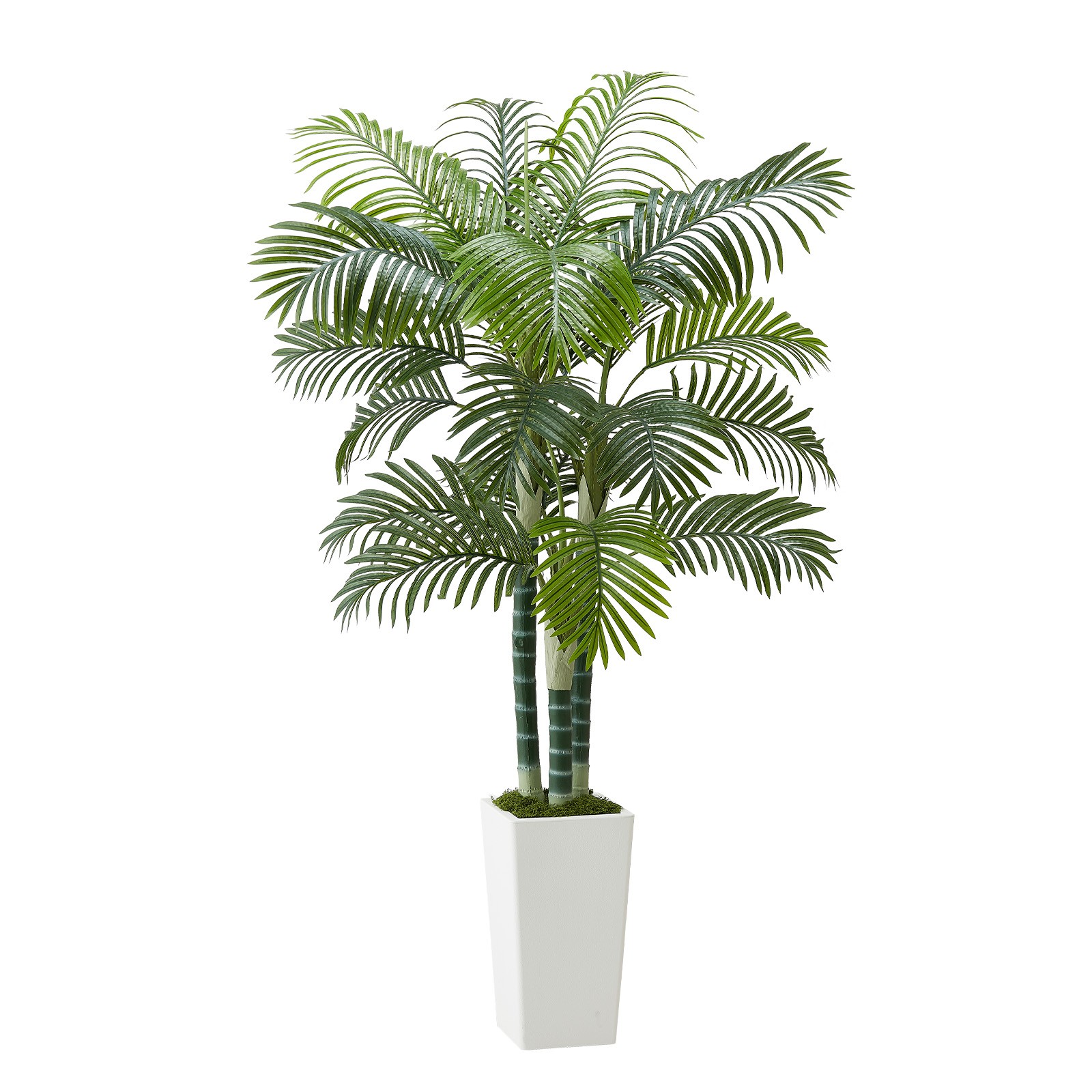 Uimoso 6ft Faux Areca Palm Tree with White Pot for Indoor Spaces