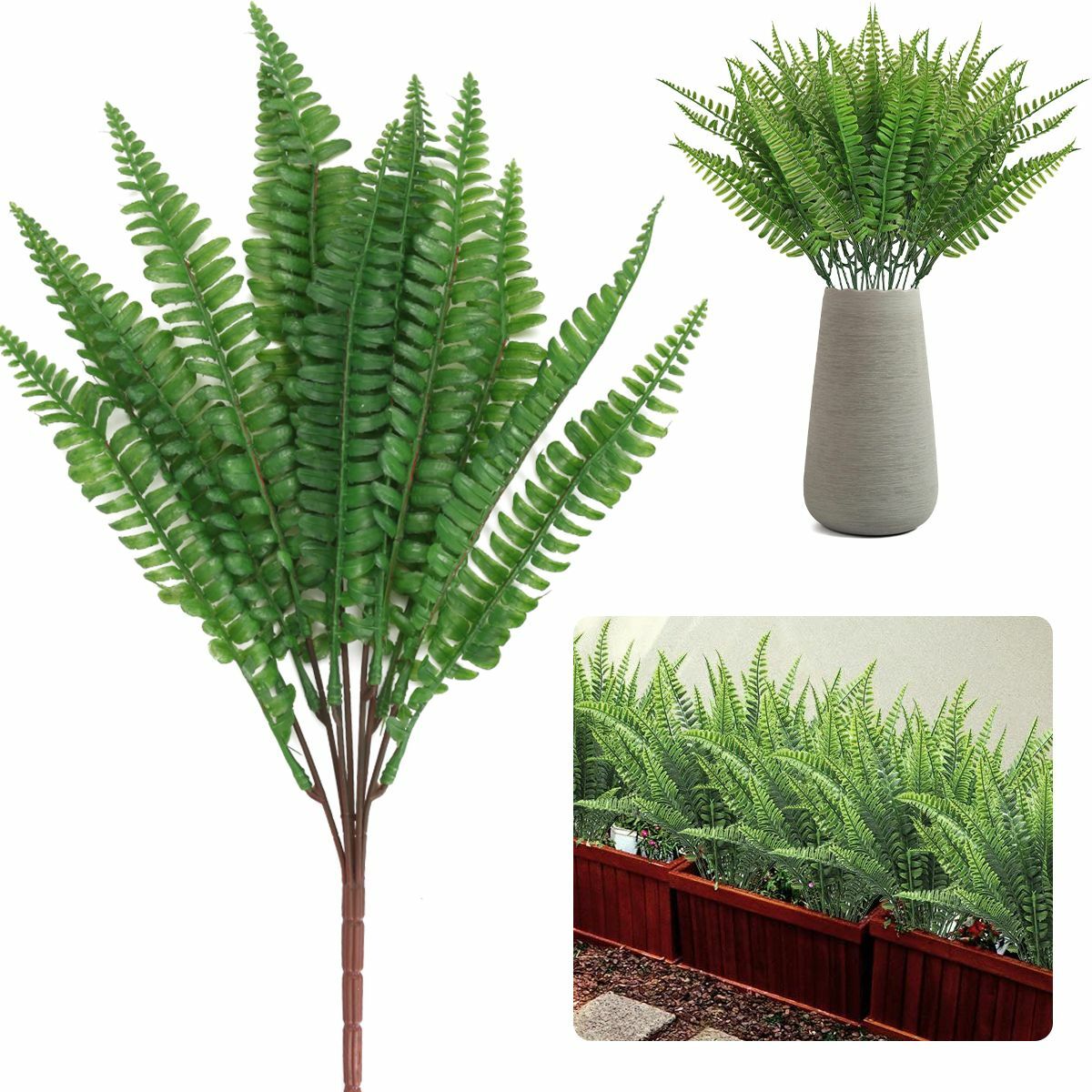 Artificial Fern Plants Realistic Fake Boston Plants For Indoor&Outdoor Decor USA