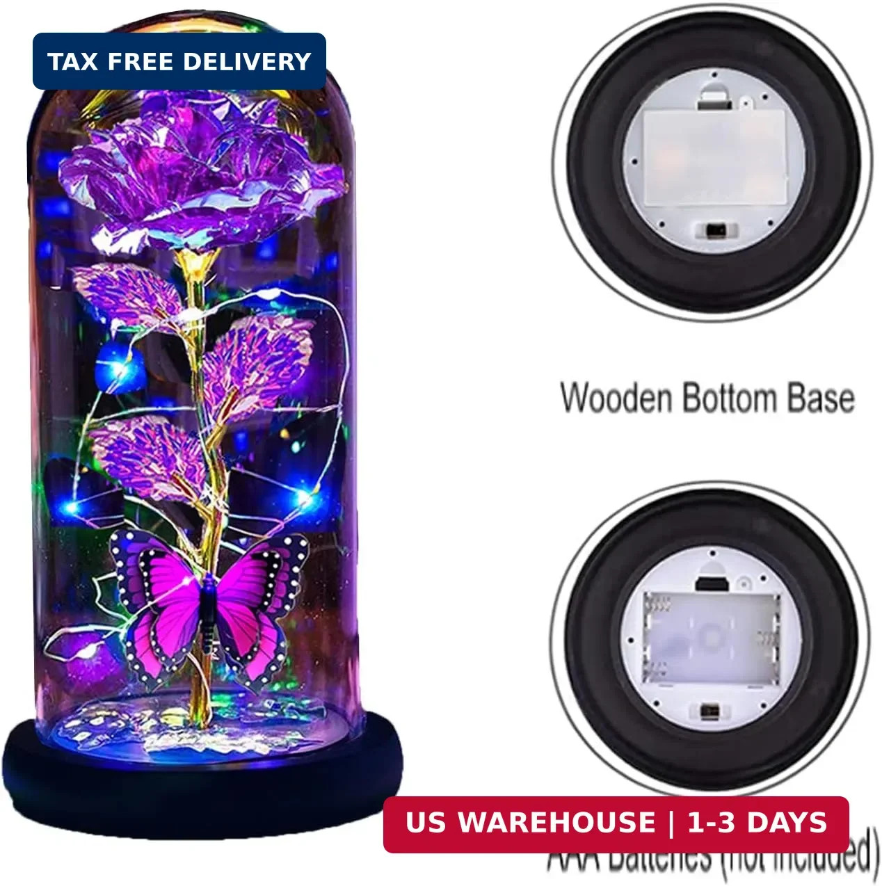 Mothers Day Flowers Gifts for Mom Wife Her Women,Light Up Rose Flower in A Glass