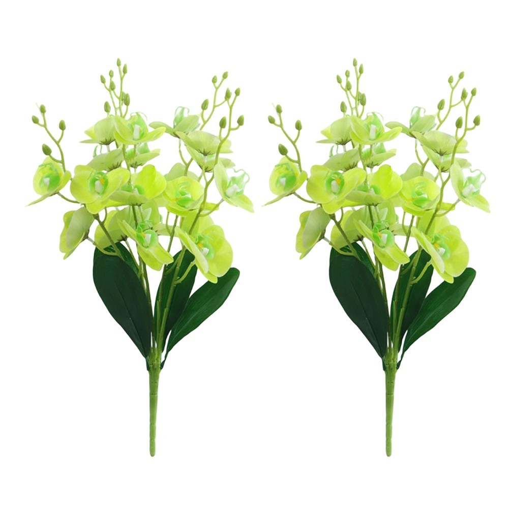 2pcs Artificial Phalaenopsis Orchid Flowers for Living Room and Office Decor