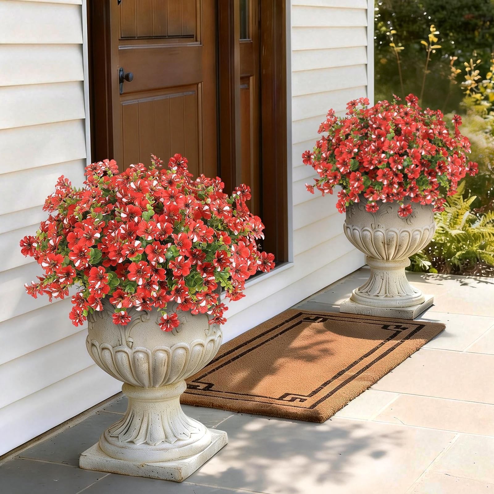 24 Bundles Artificial Morning Glory & Eucalyptus for Outdoor, Realistic Fake …