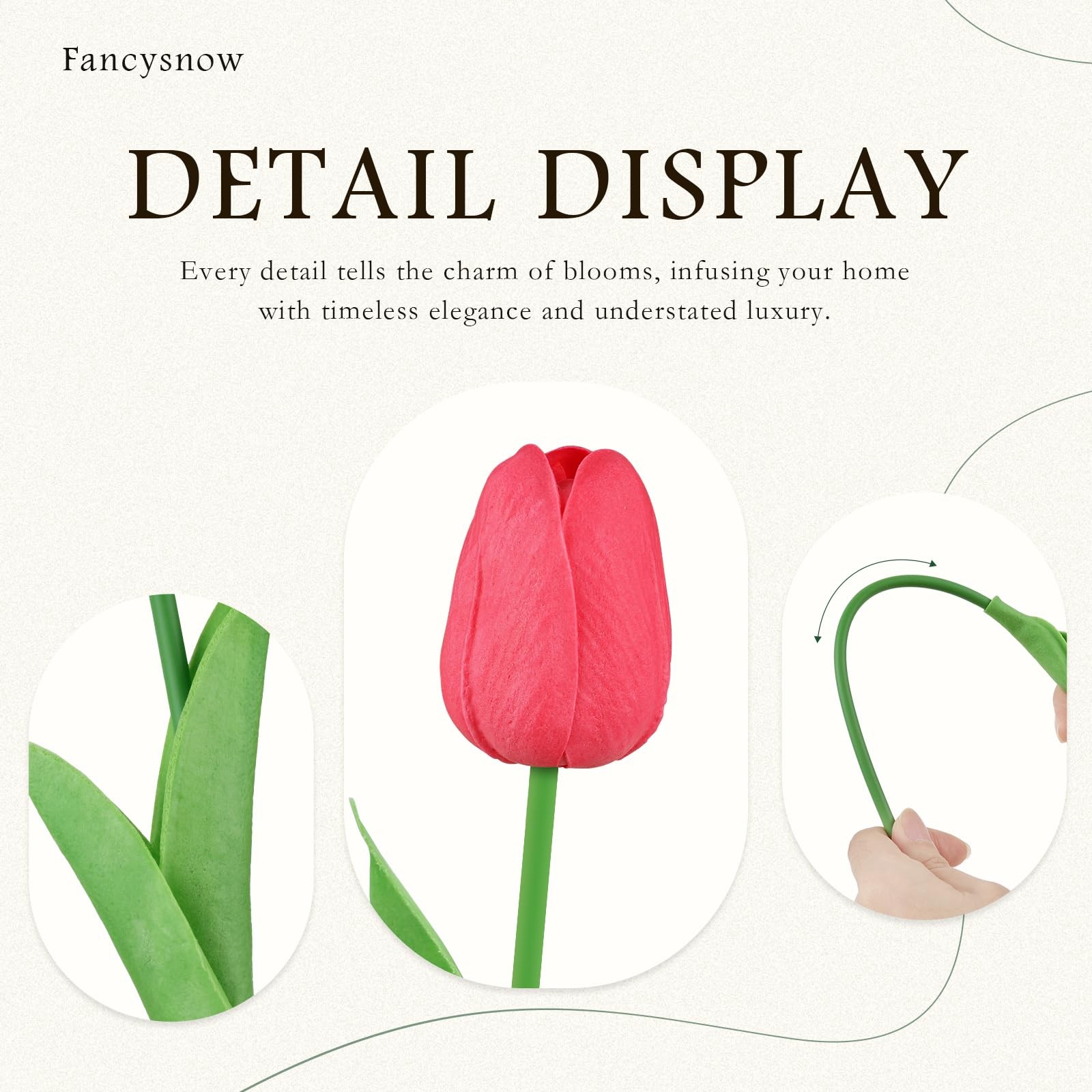 20Pcs Magenta and Light Pink Tulips Artificial Flowers Real Touch Faux Tulips…